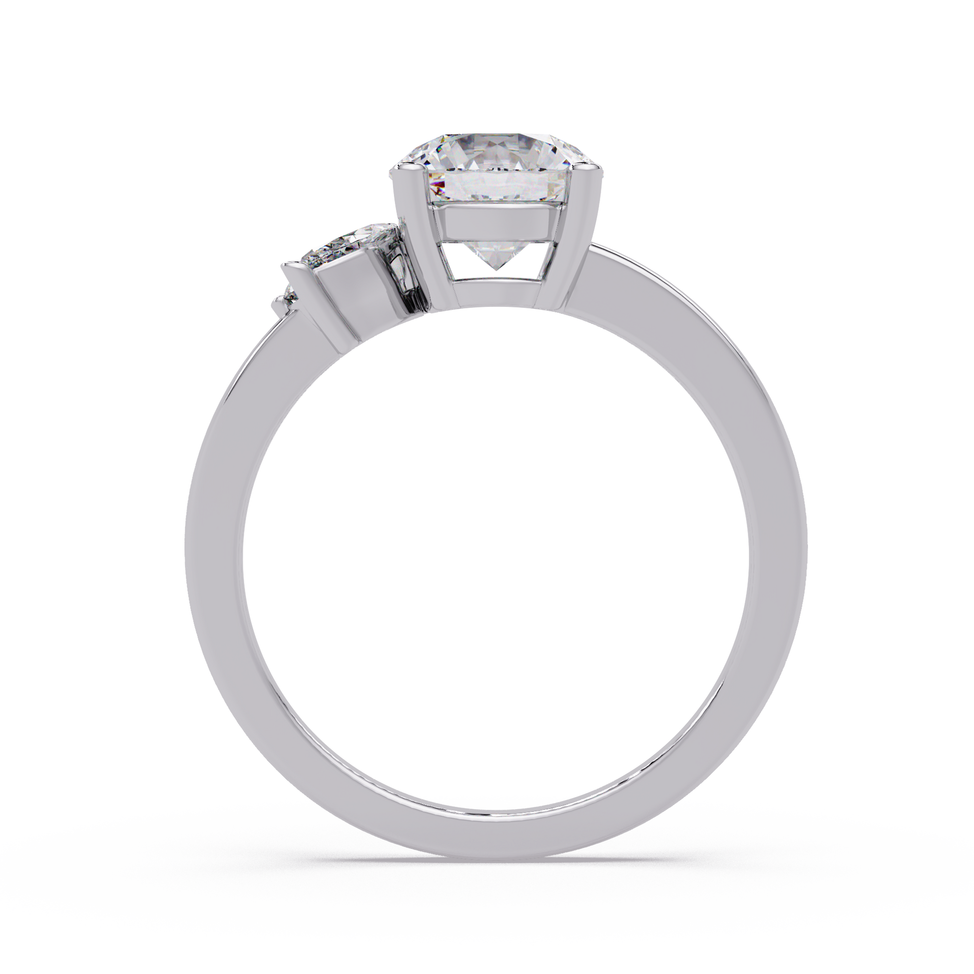 Round Cut Lab Gown Diamond Engagement Ring