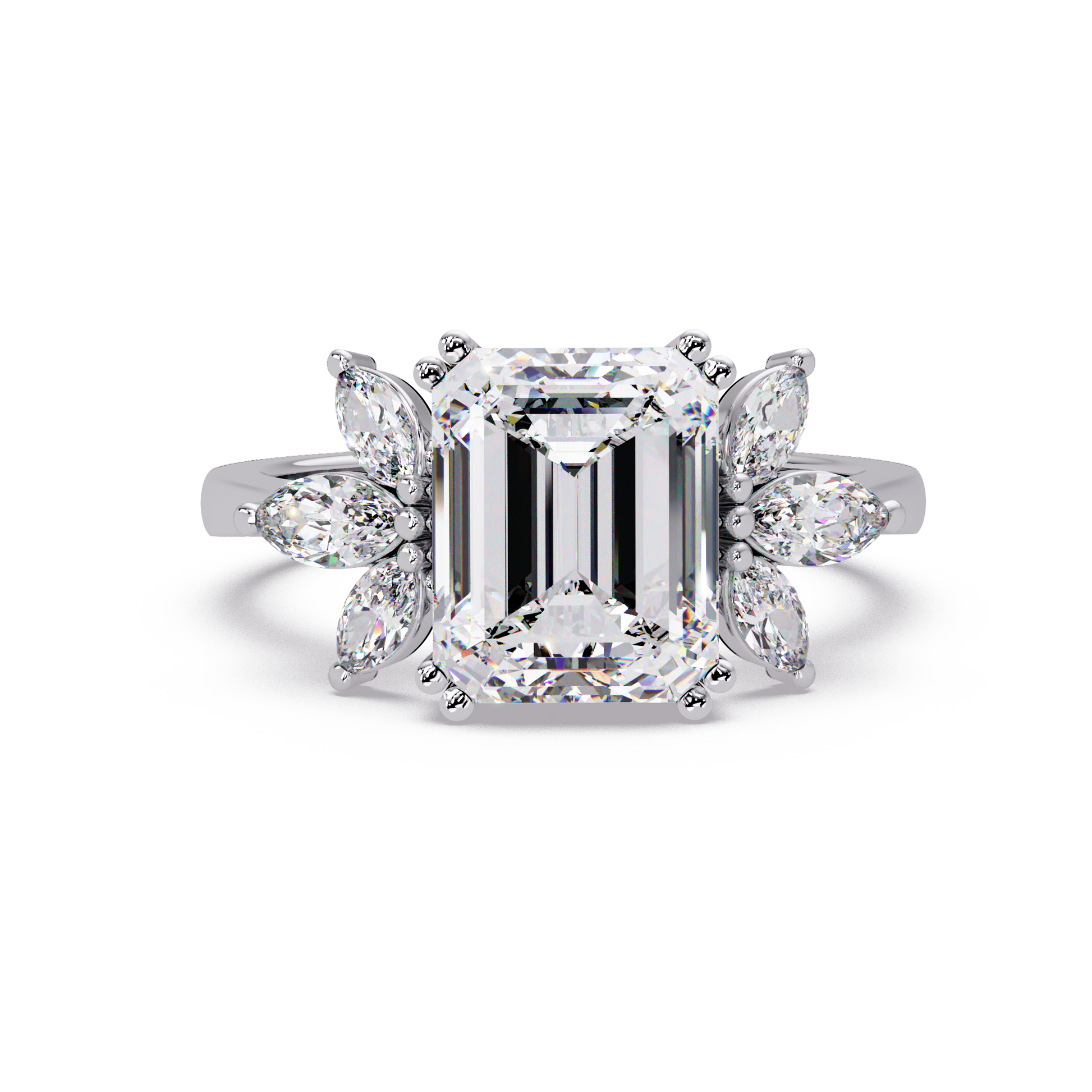 Emerald Cut Lab Grown Diamond Engagement Ring