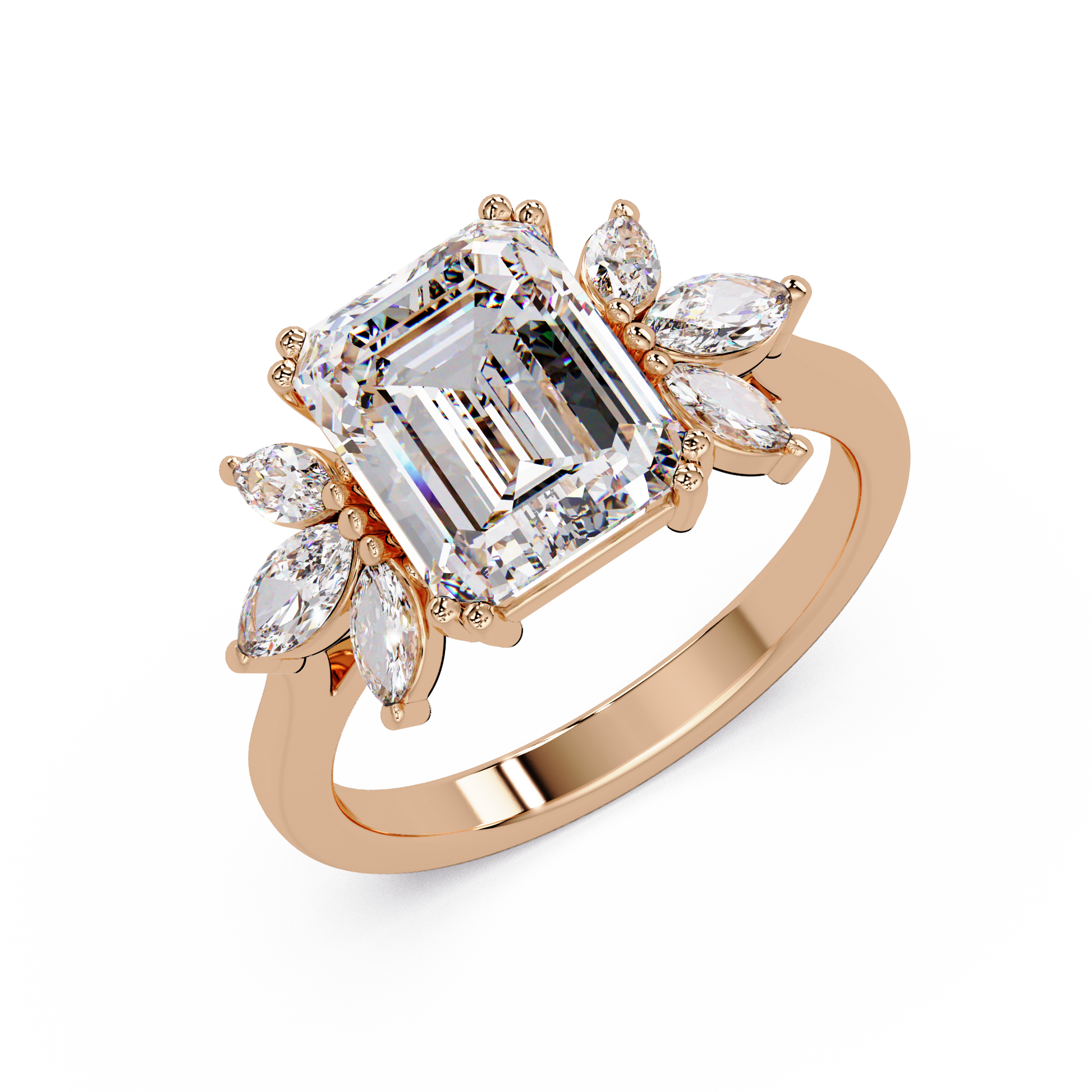 Emerald Cut Lab Grown Diamond Engagement Ring