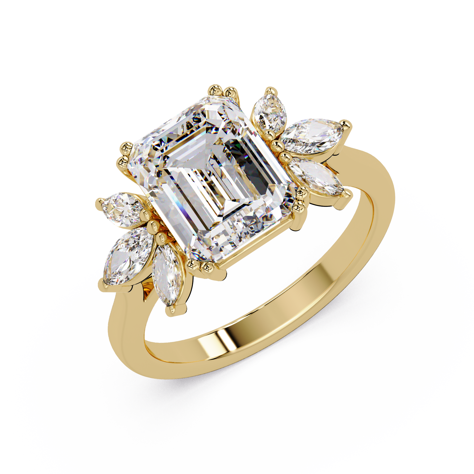 Emerald Cut Lab Grown Diamond Engagement Ring
