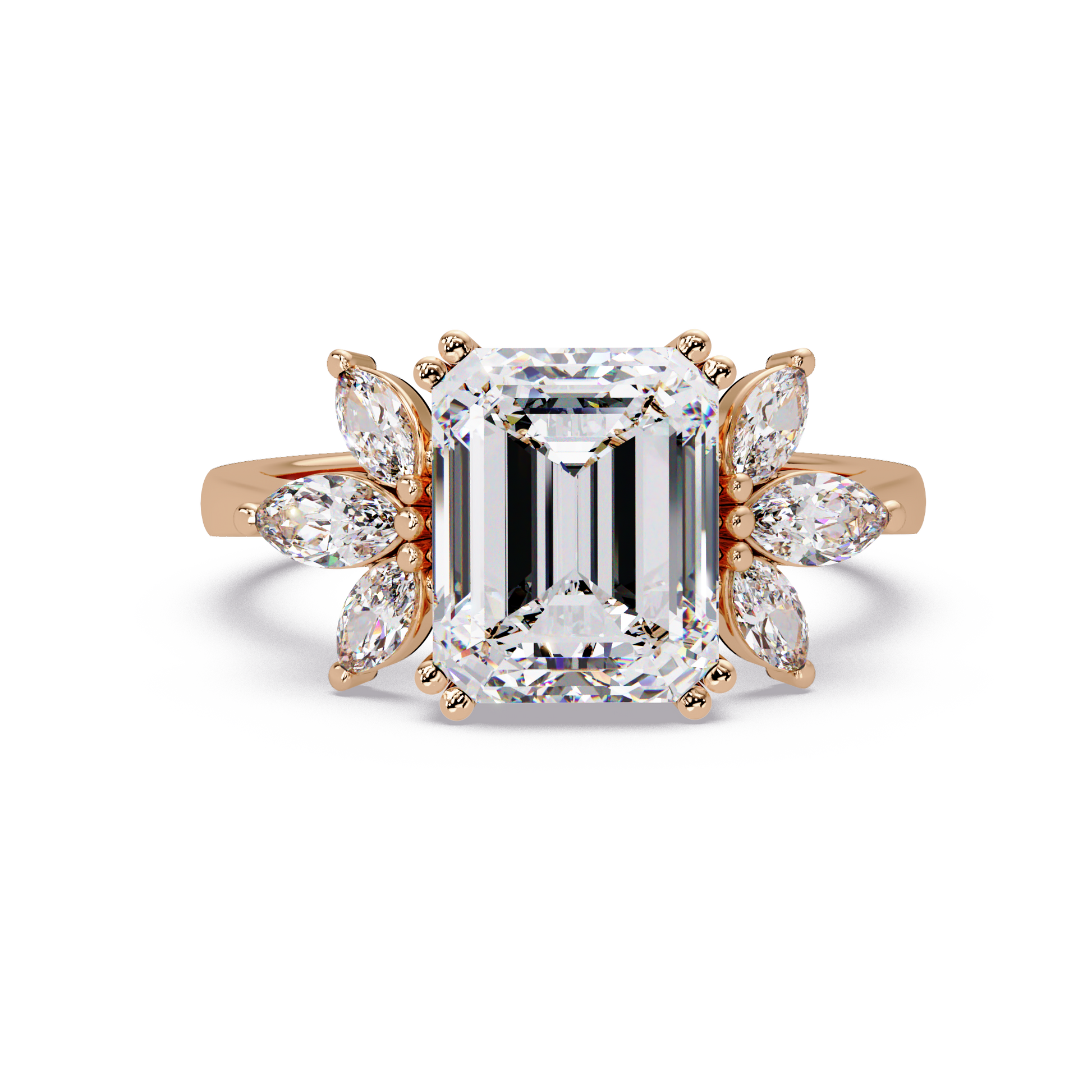 Emerald Cut Lab Grown Diamond Engagement Ring