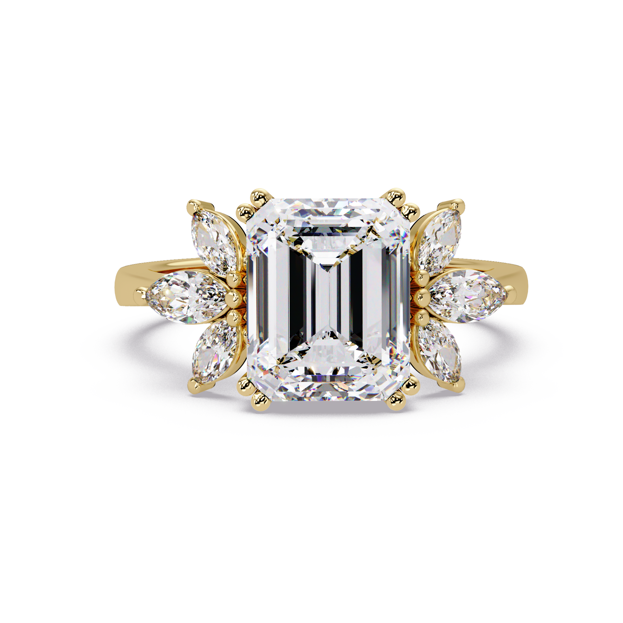 Emerald Cut Lab Grown Diamond Engagement Ring