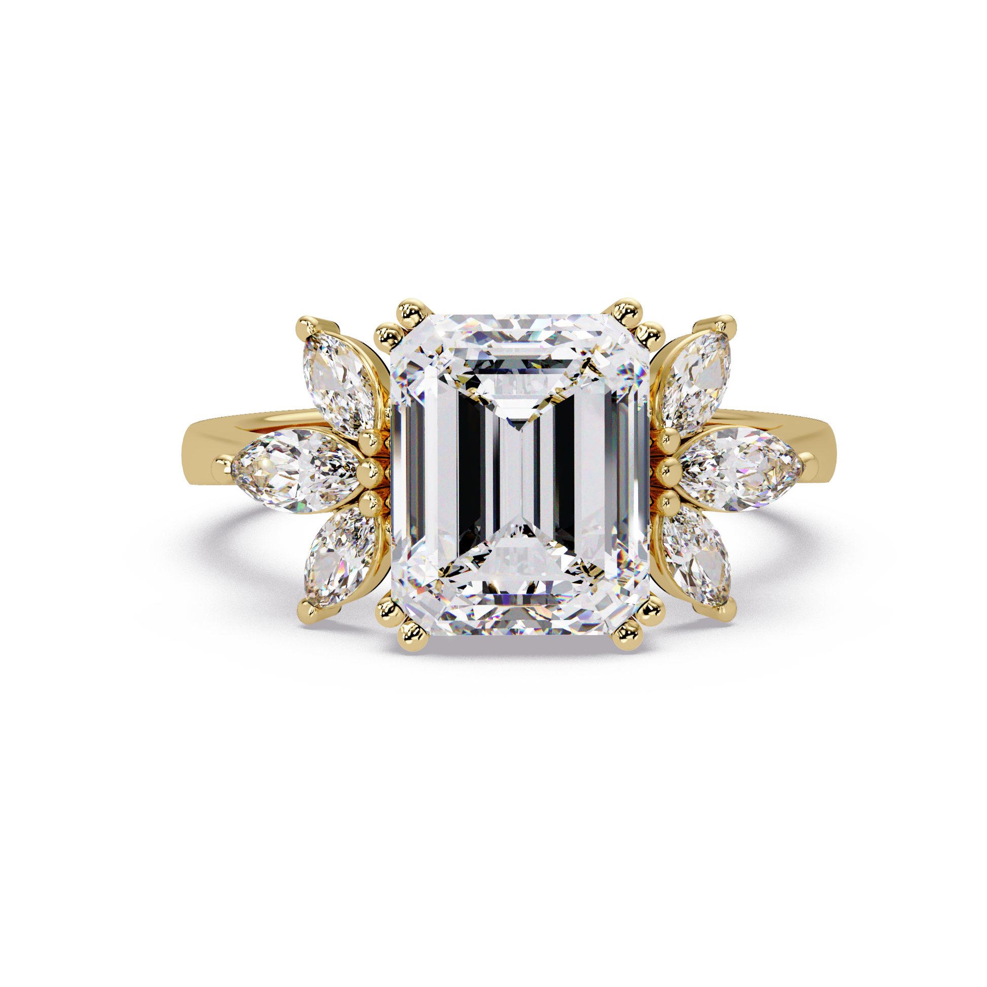 Emerald Cut Lab Grown Diamond Engagement Ring
