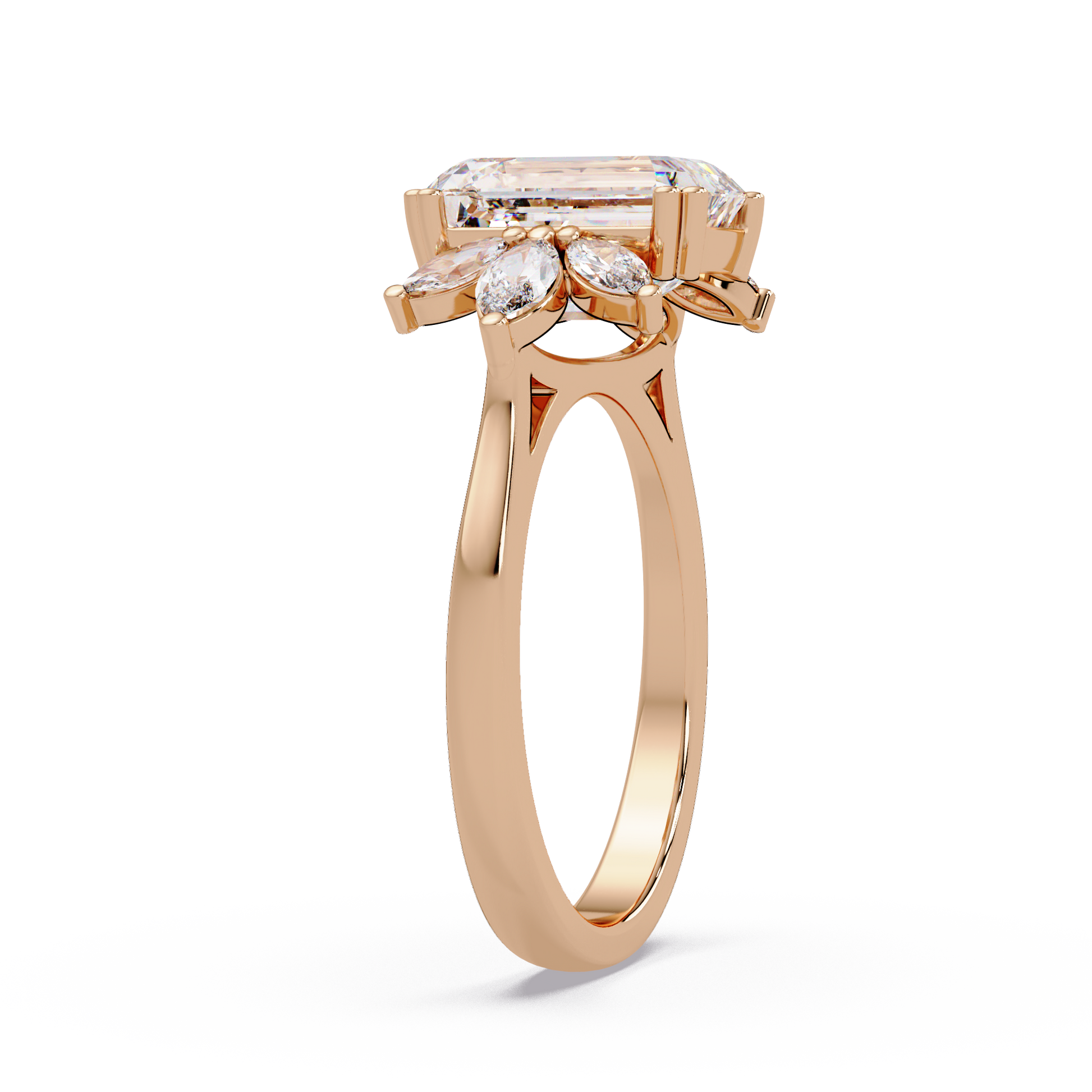 Emerald Cut Lab Grown Diamond Engagement Ring