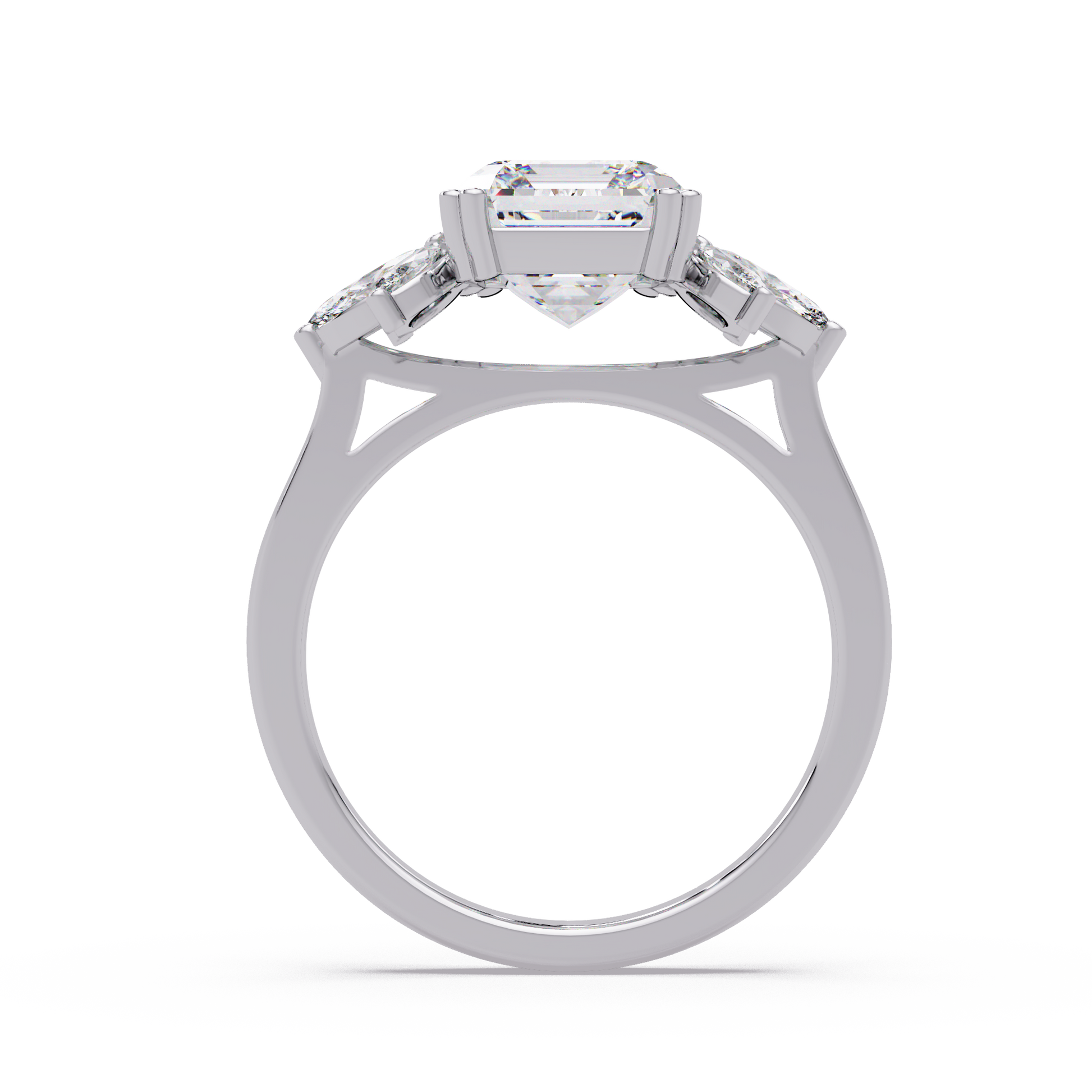 Emerald Cut Lab Grown Diamond Engagement Ring