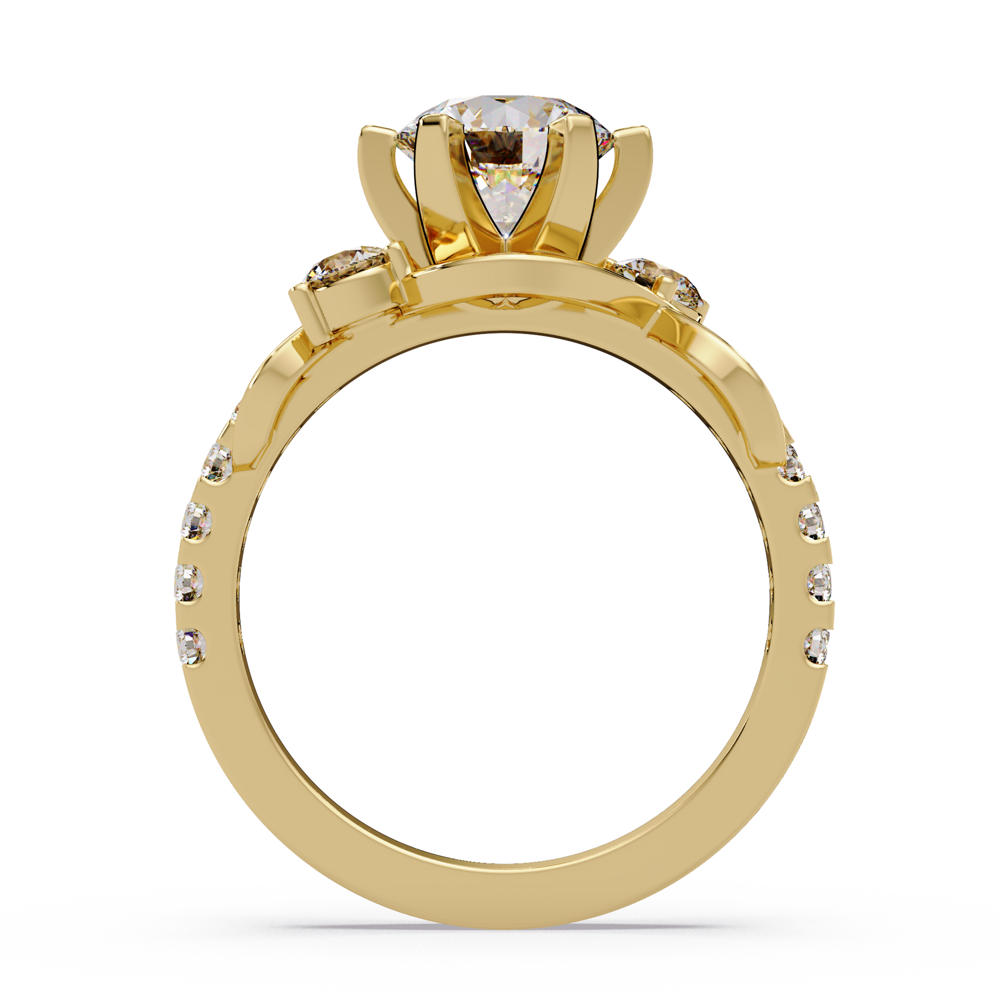 Round Cut Lab Grown Diamond Engagement Ring