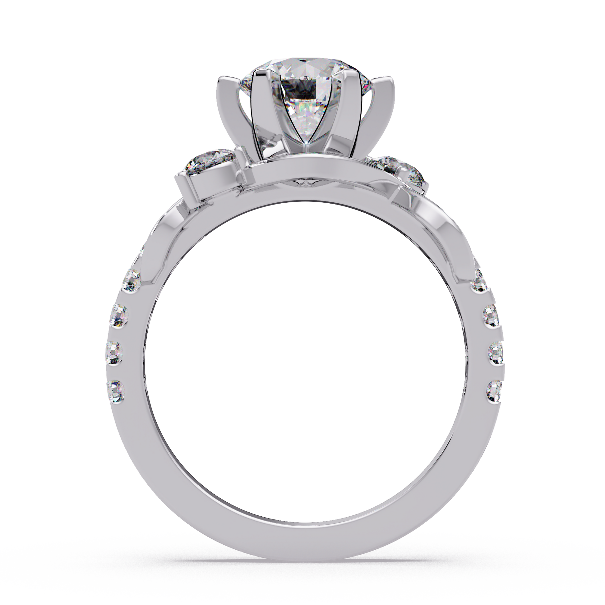 Round Cut Lab Grown Diamond Engagement Ring