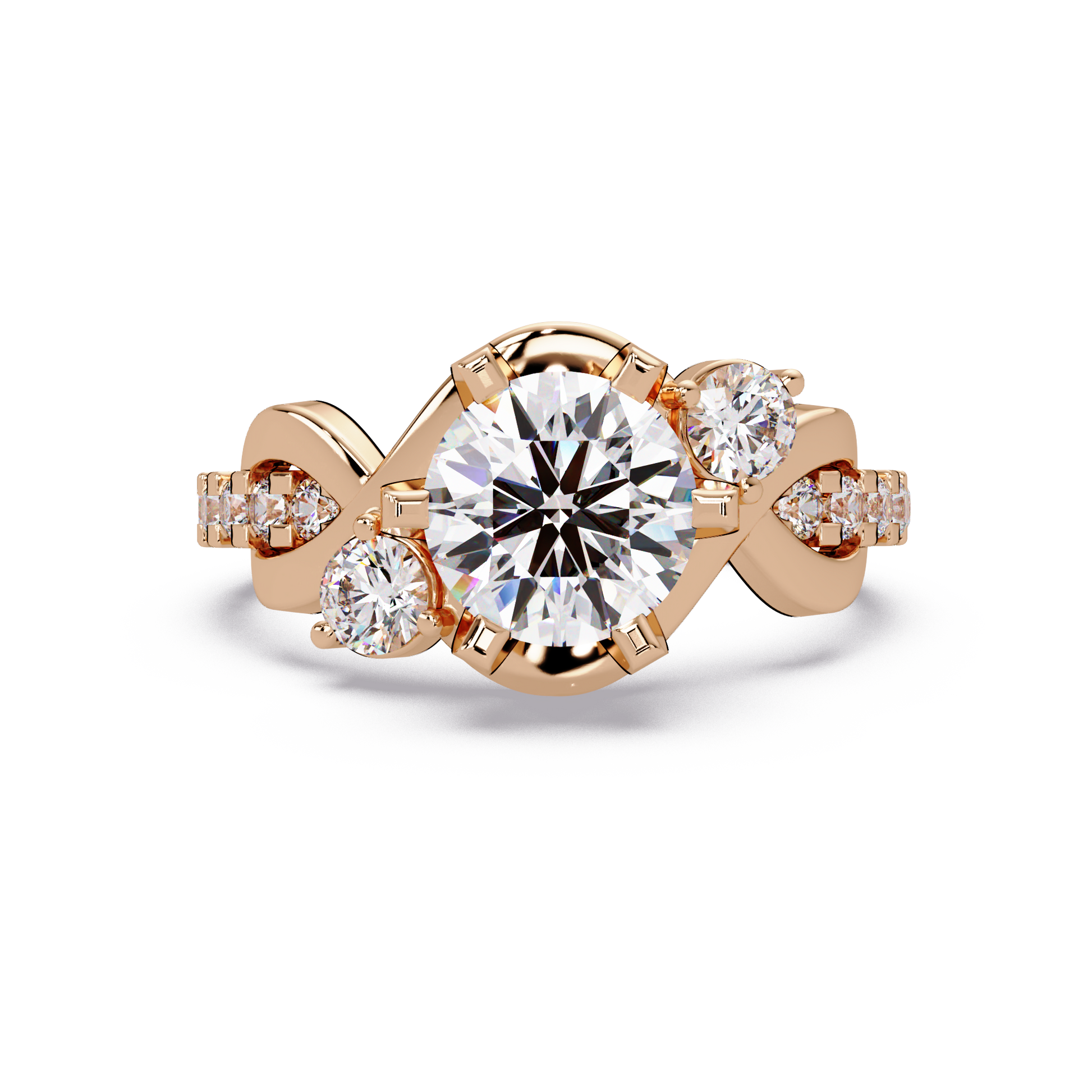Round Cut Lab Grown Diamond Engagement Ring