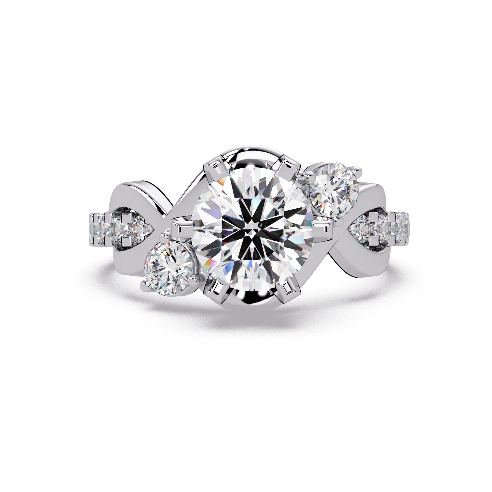 Round Cut Lab Grown Diamond Engagement Ring