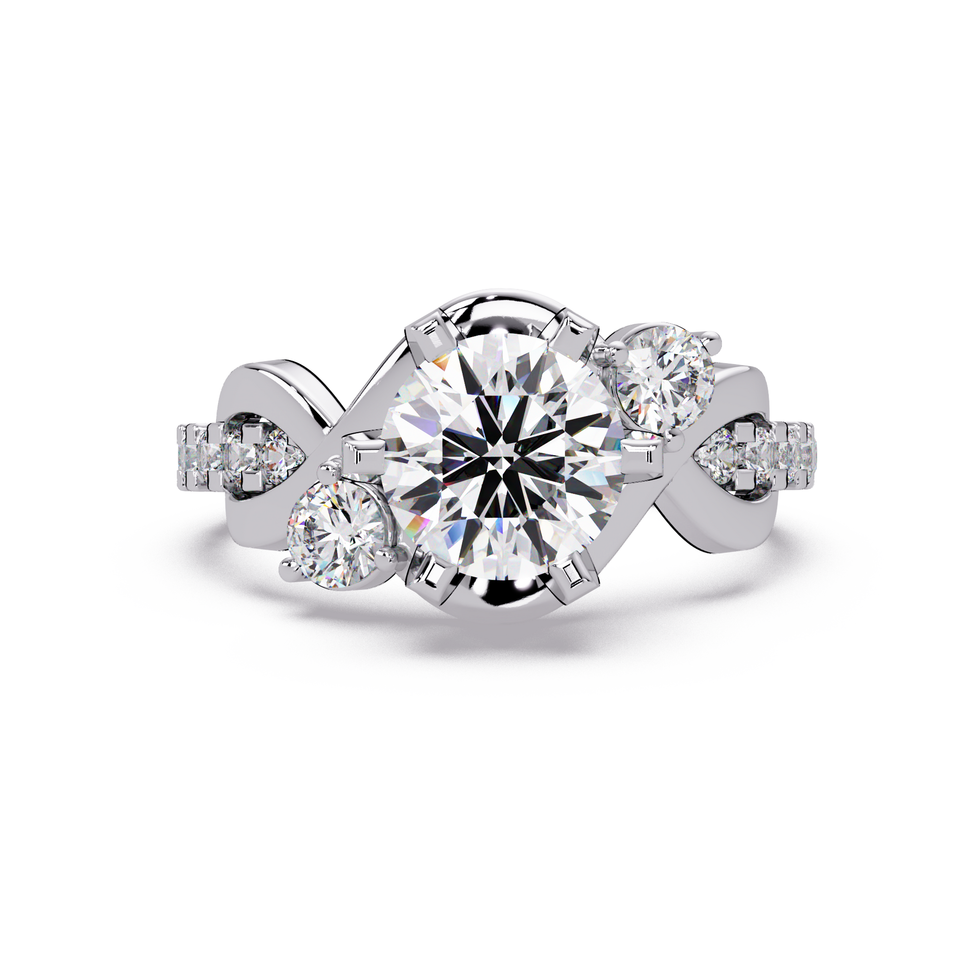 Round Cut Lab Grown Diamond Engagement Ring