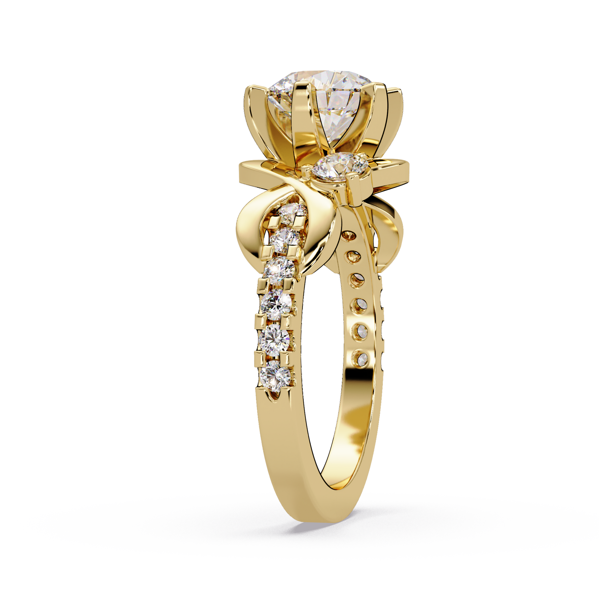 Round Cut Lab Grown Diamond Engagement Ring