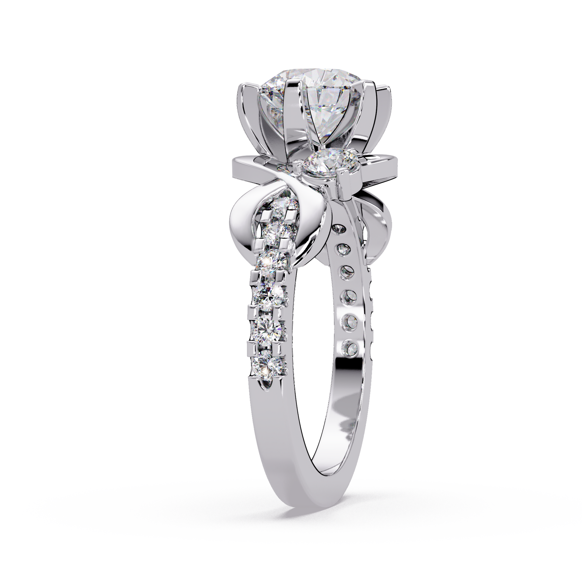 Round Cut Lab Grown Diamond Engagement Ring
