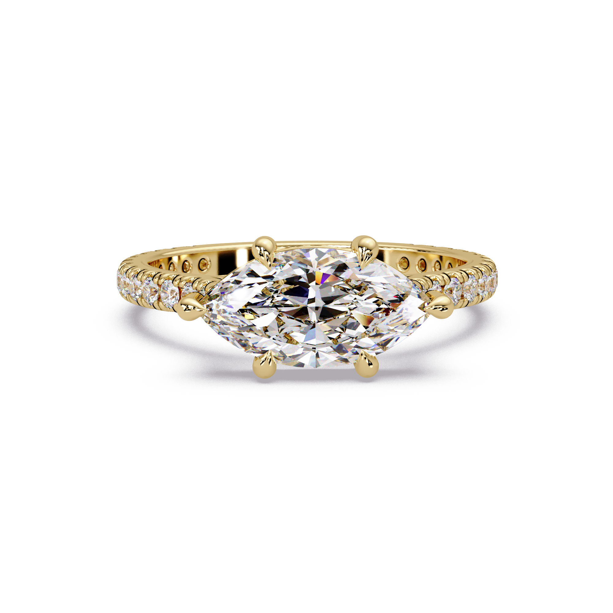 Marquise Cut Lab Grown Diamond Accented Ring