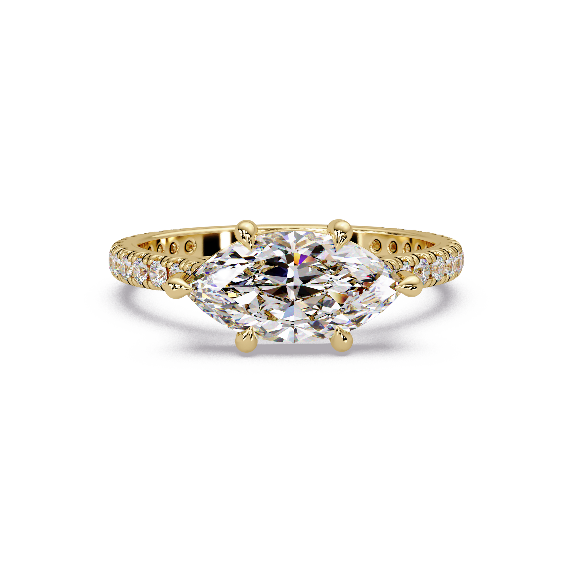 Marquise Cut Lab Grown Diamond Accented Ring