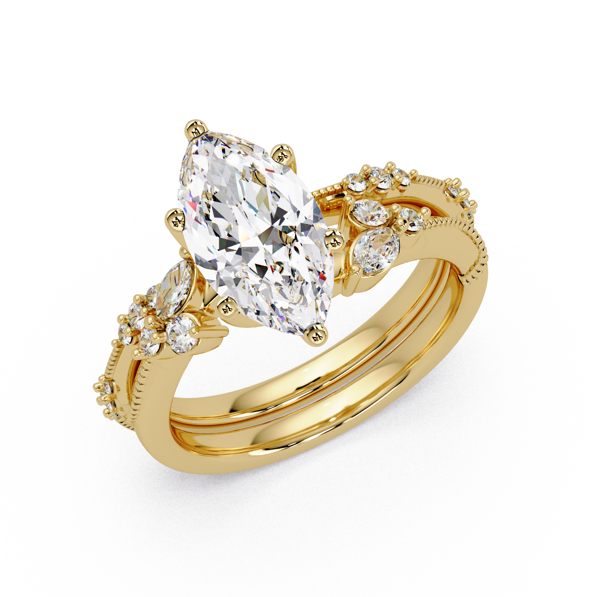 Marquise Cut Lab Grown Diamond Engagement Ring
