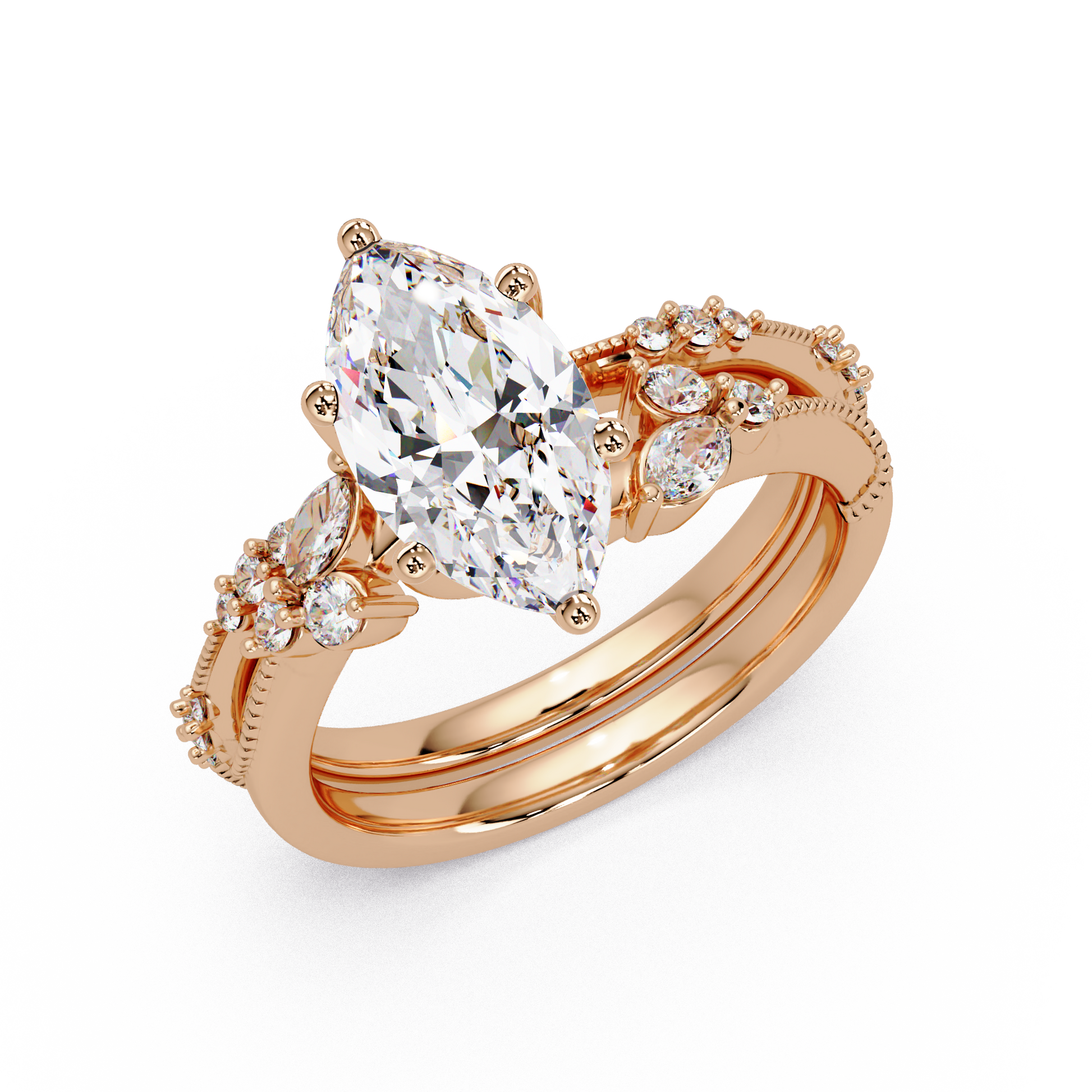 Marquise Cut Lab Grown Diamond Engagement Ring