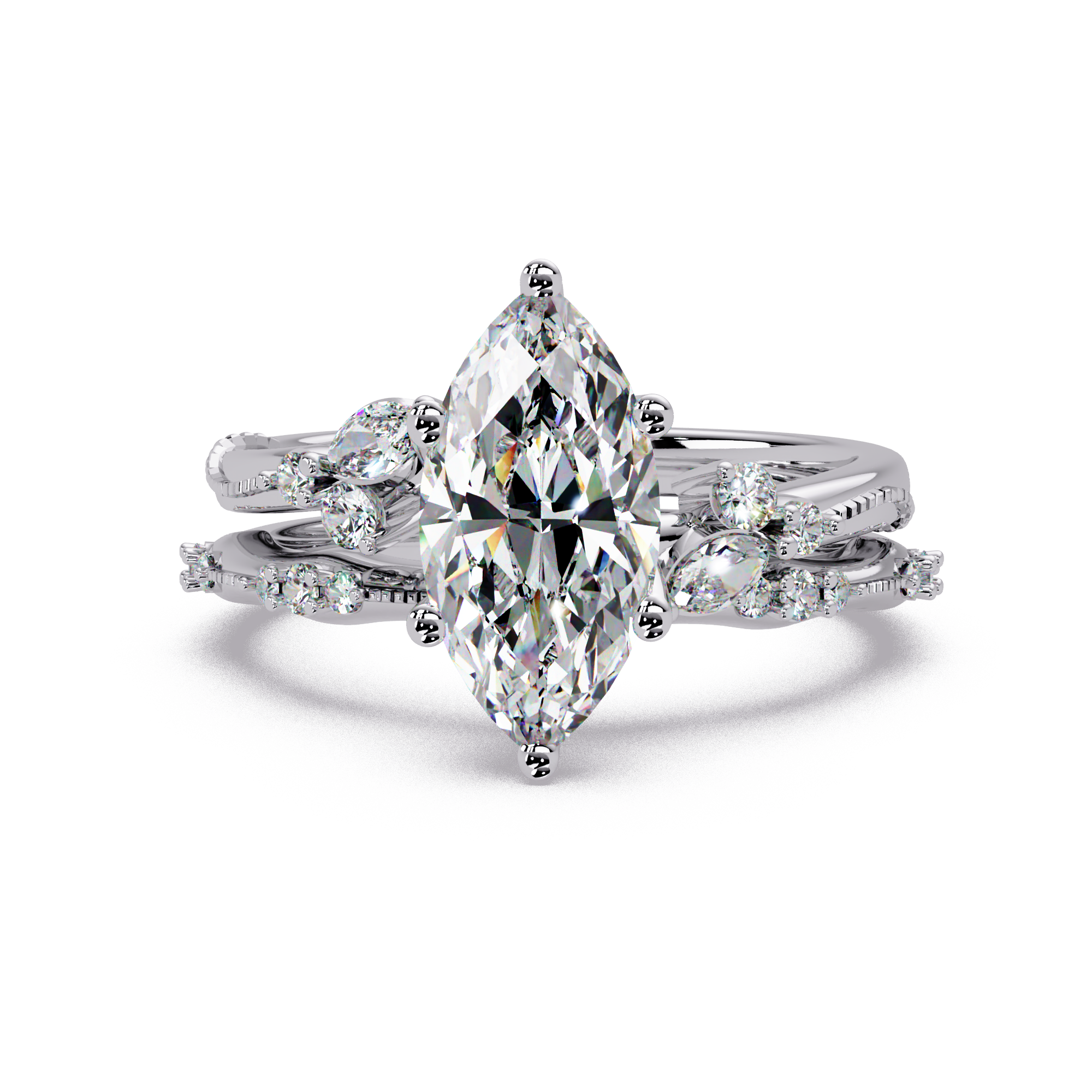 Marquise Cut Lab Grown Diamond Engagement Ring