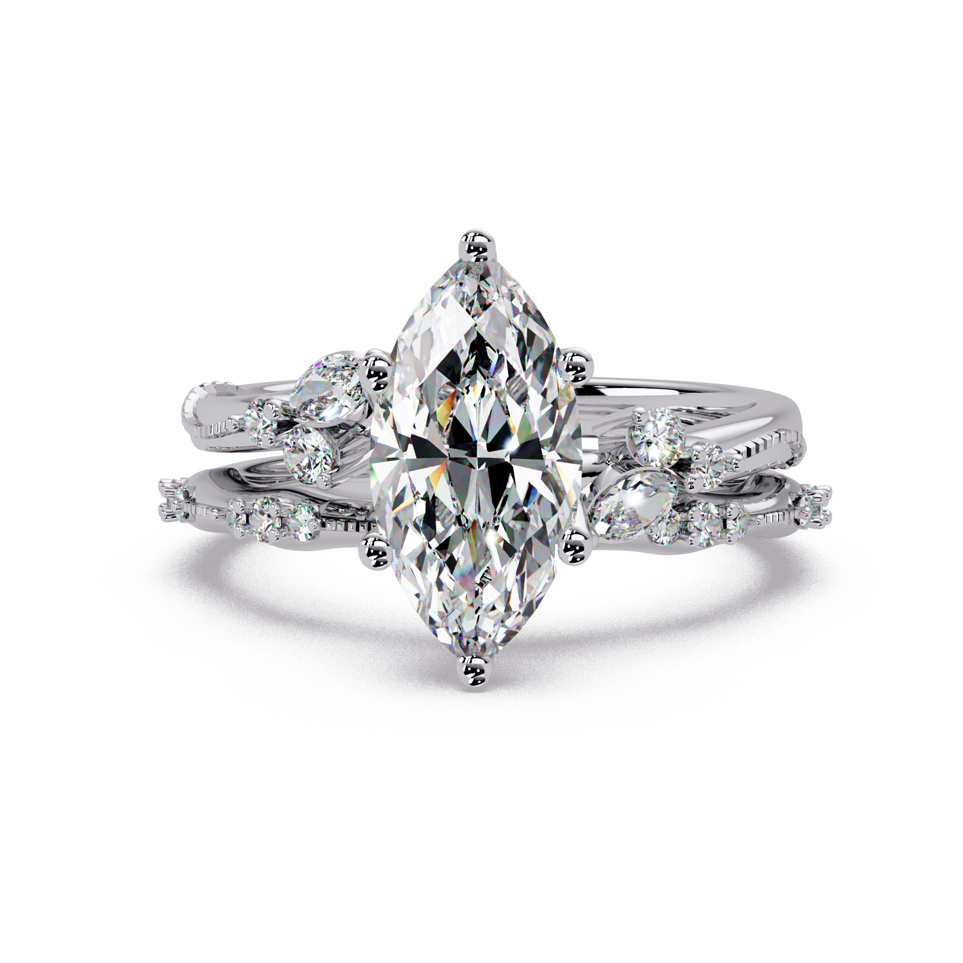 Marquise Cut Lab Grown Diamond Engagement Ring