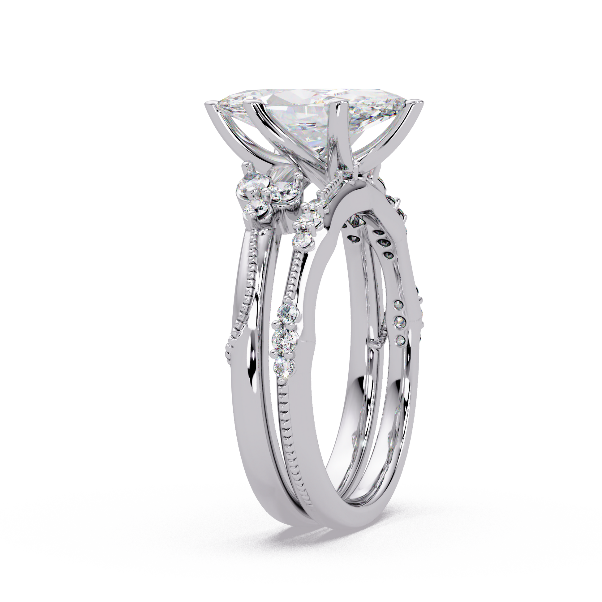 Marquise Cut Lab Grown Diamond Engagement Ring