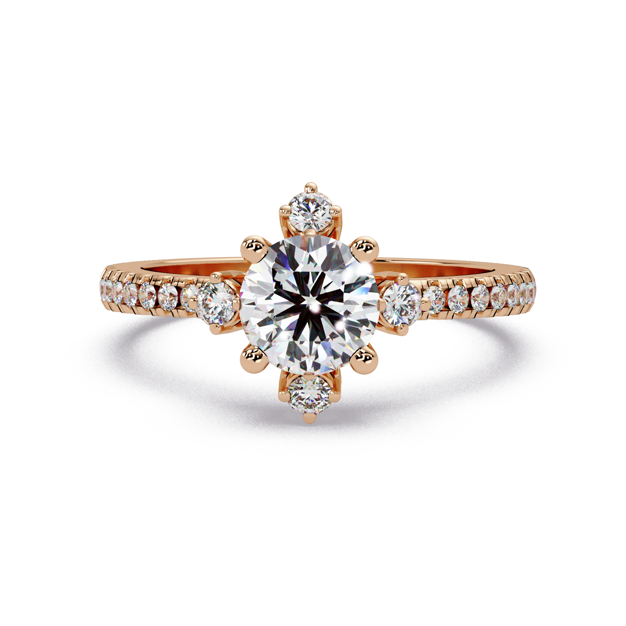 Round Cut Lab Grown Diamond Accented Ring
