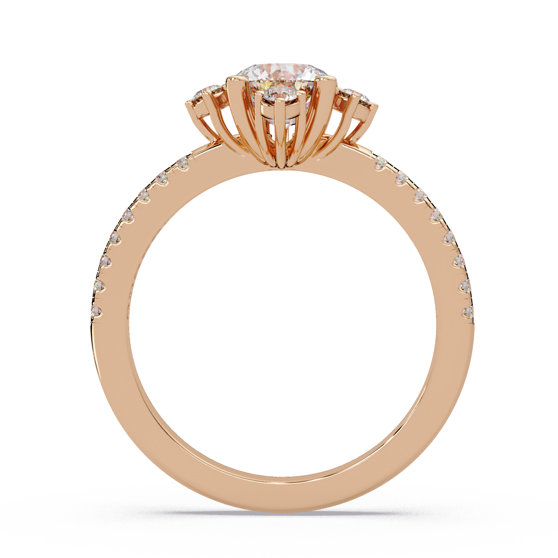 Round Cut Lab Grown Diamond Accented Ring