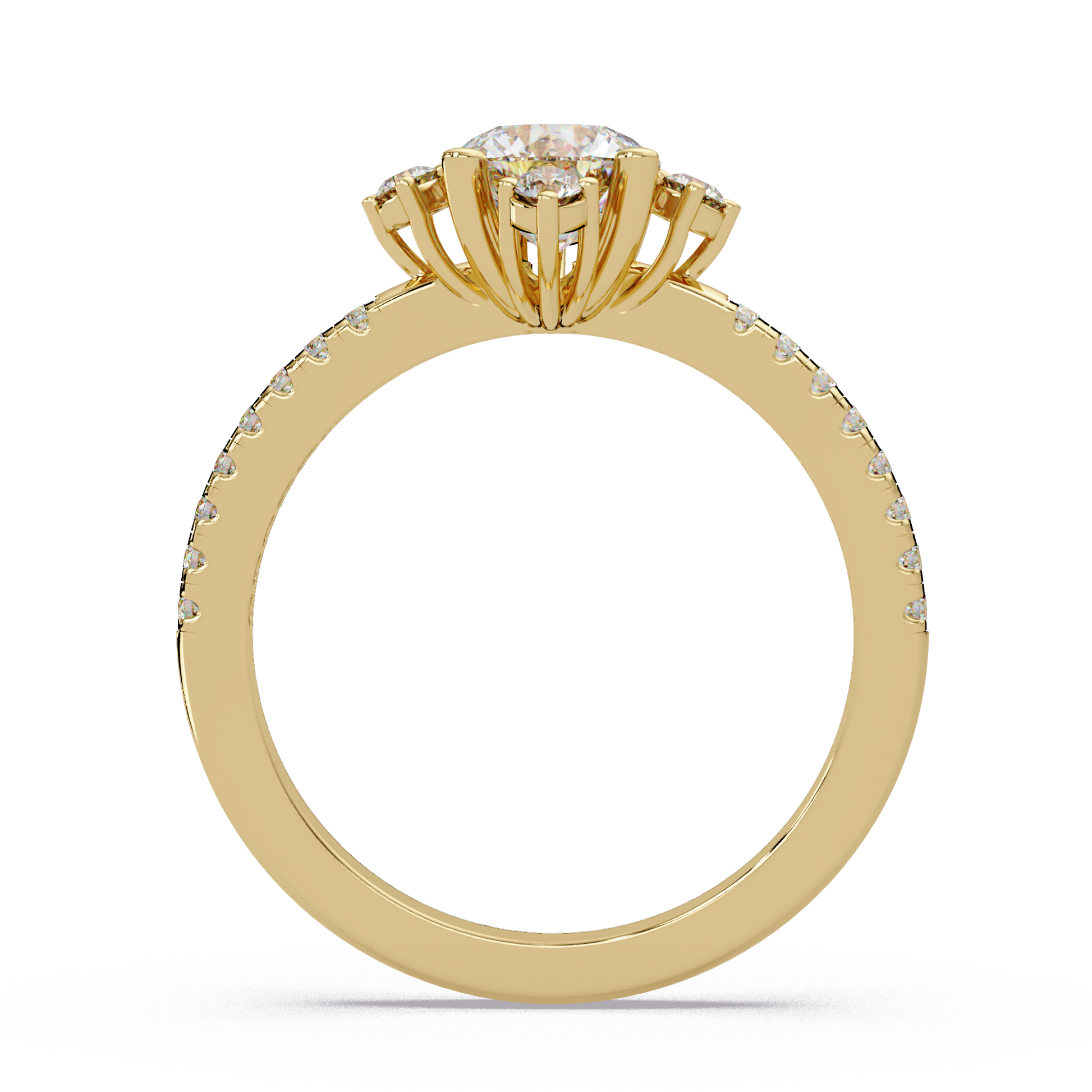 Round Cut Lab Grown Diamond Accented Ring
