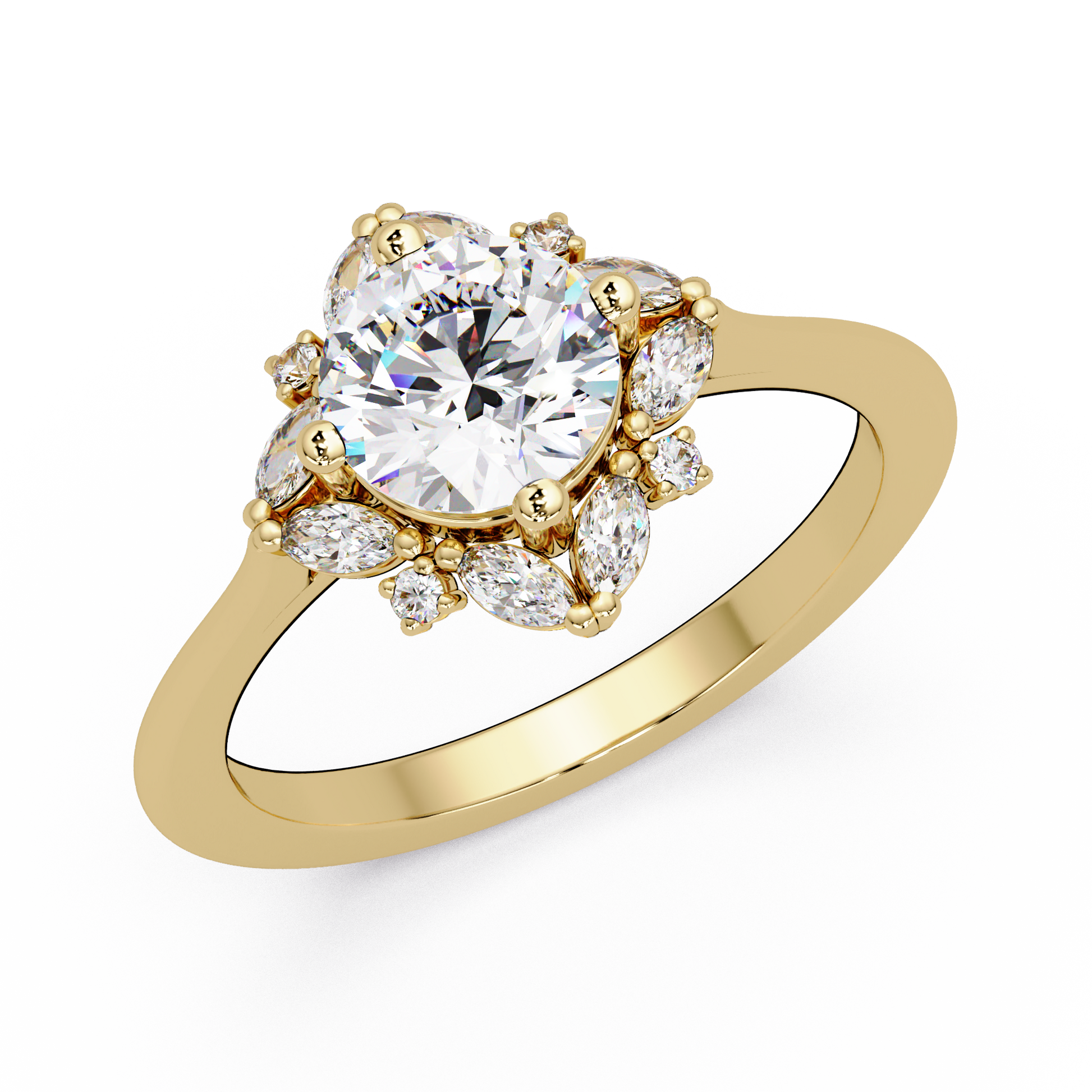 Round Cut Lab Grown Diamond Engagement Ring