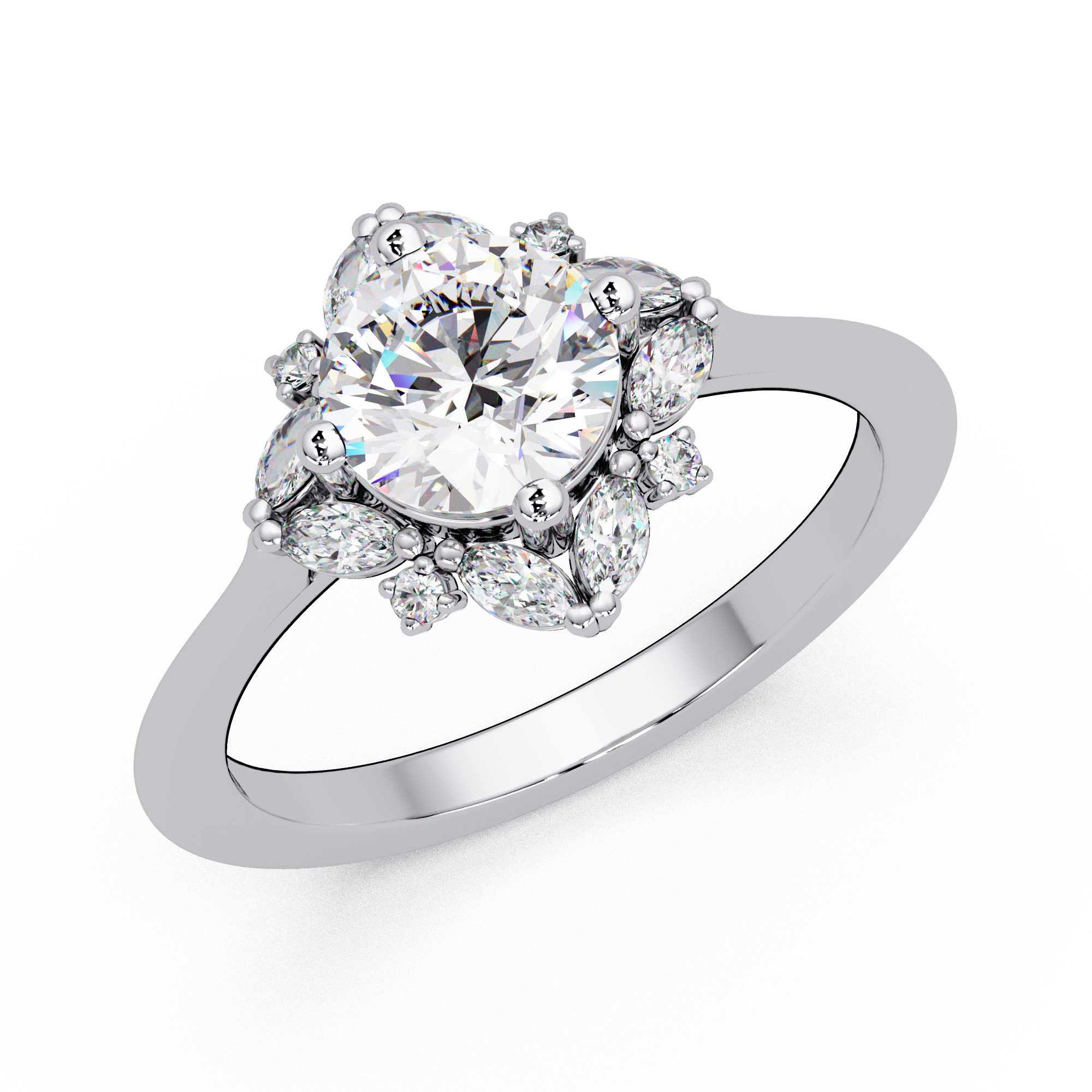 Round Cut Lab Grown Diamond Engagement Ring
