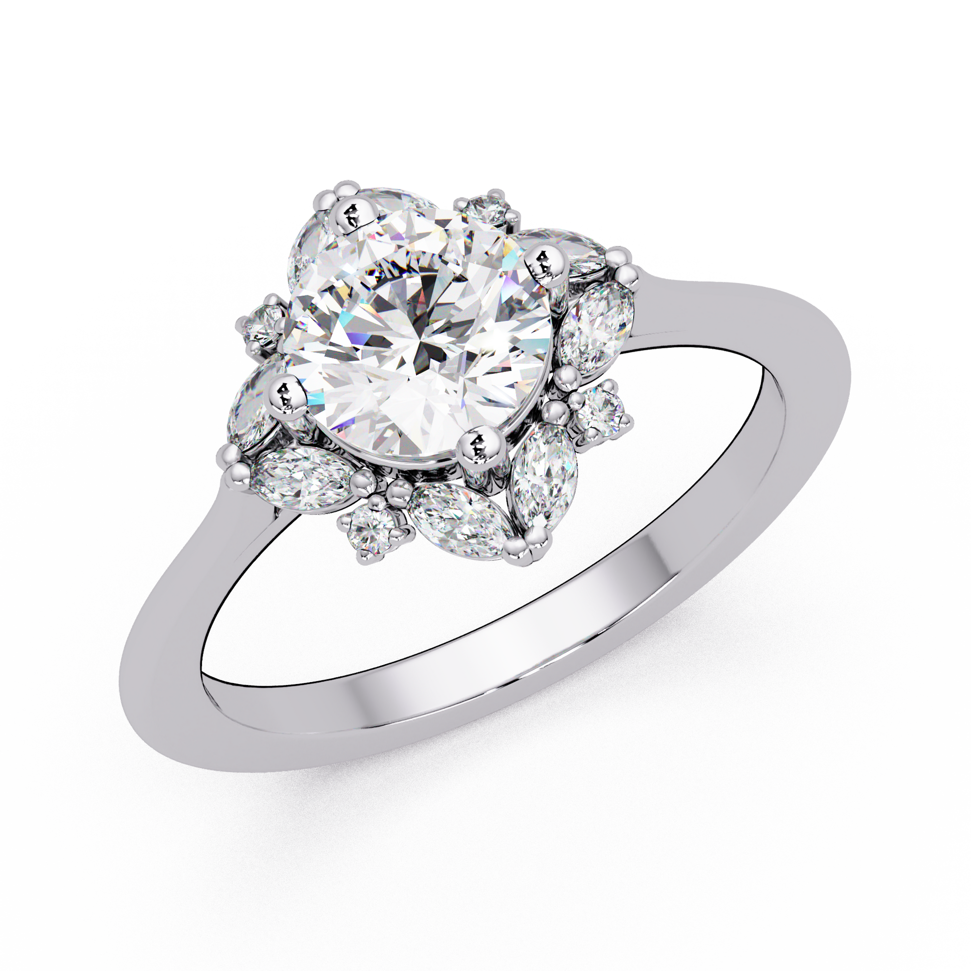 Round Cut Lab Grown Diamond Engagement Ring