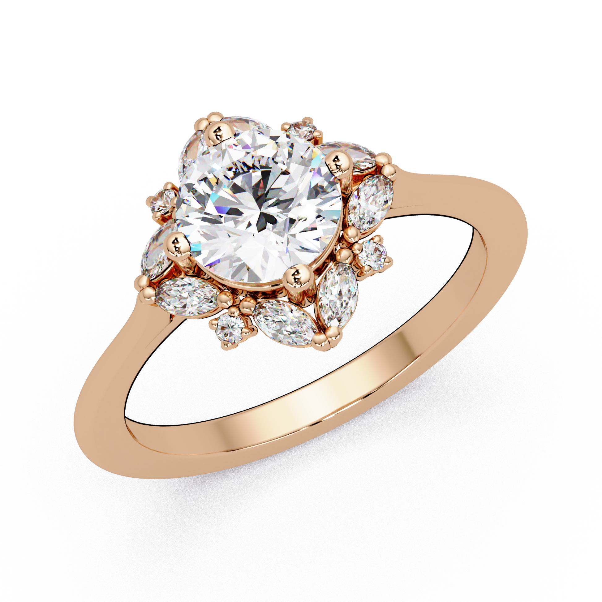 Round Cut Lab Grown Diamond Engagement Ring
