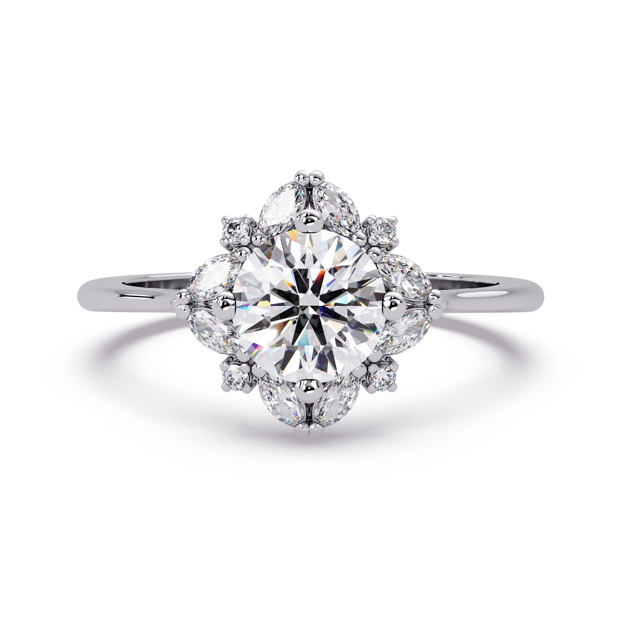 Round Cut Lab Grown Diamond Engagement Ring