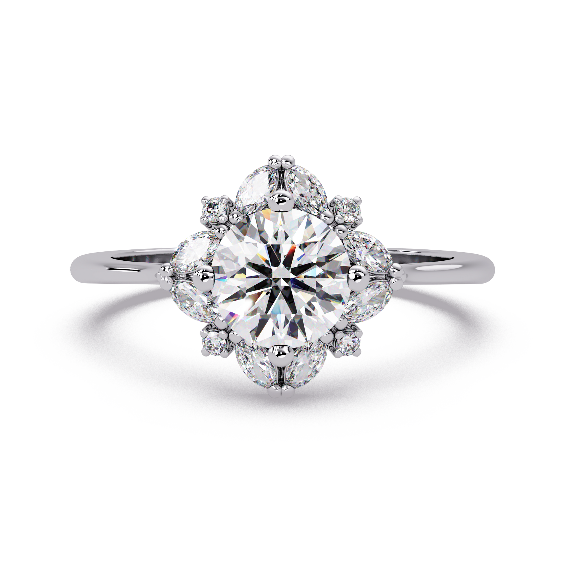Round Cut Lab Grown Diamond Engagement Ring