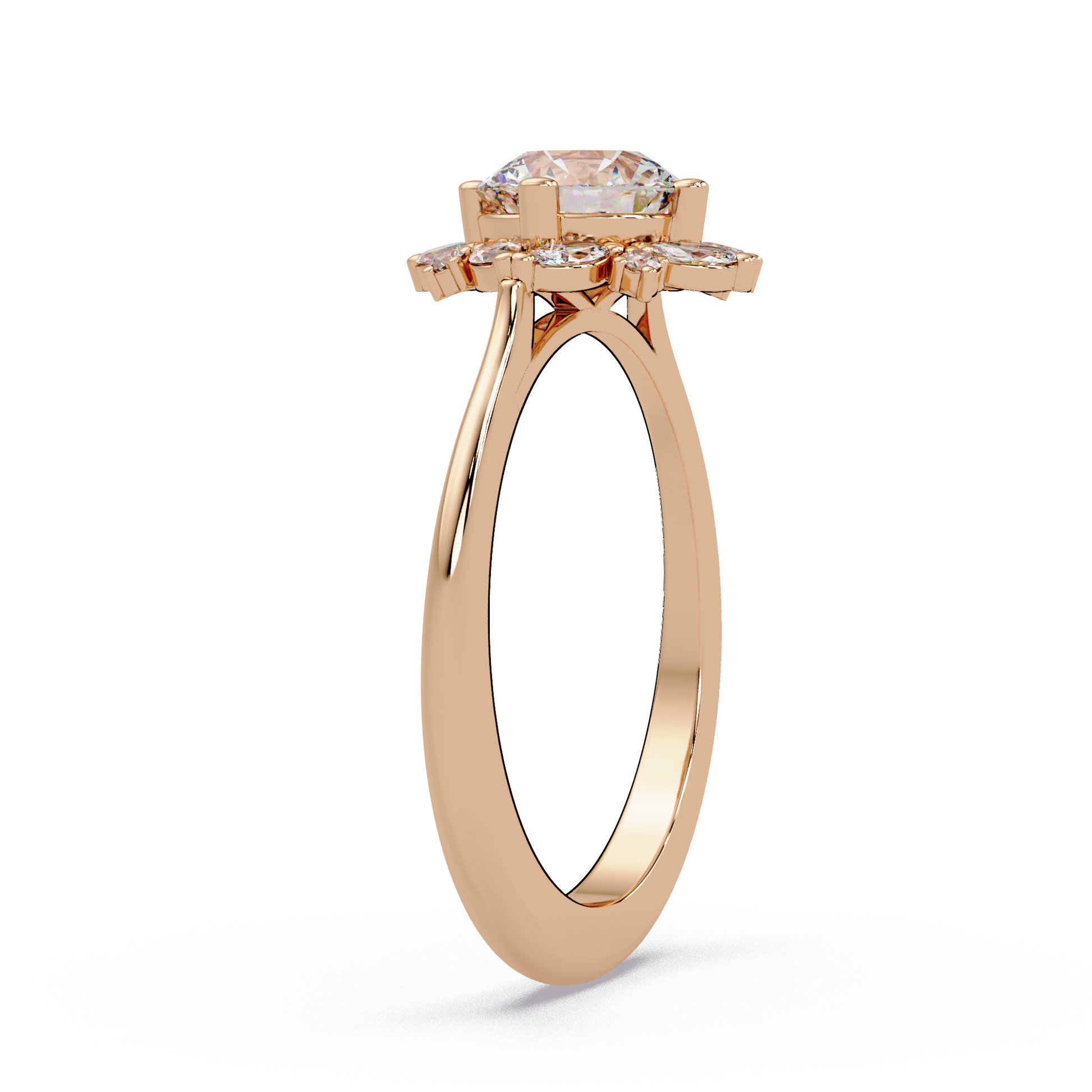 Round Cut Lab Grown Diamond Engagement Ring