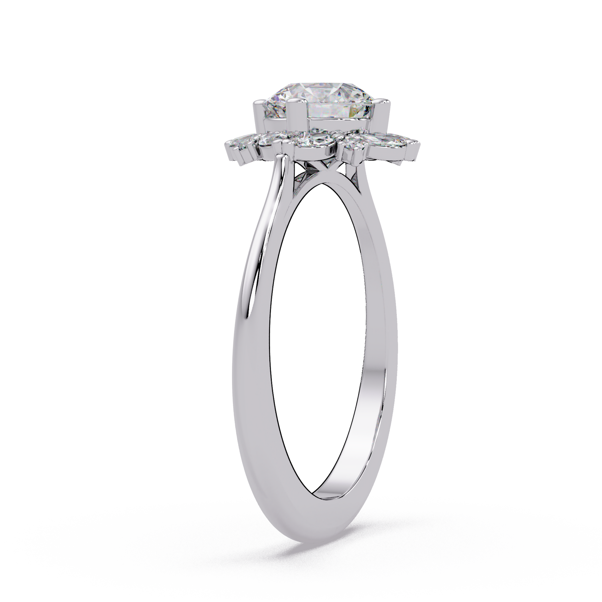 Round Cut Lab Grown Diamond Engagement Ring