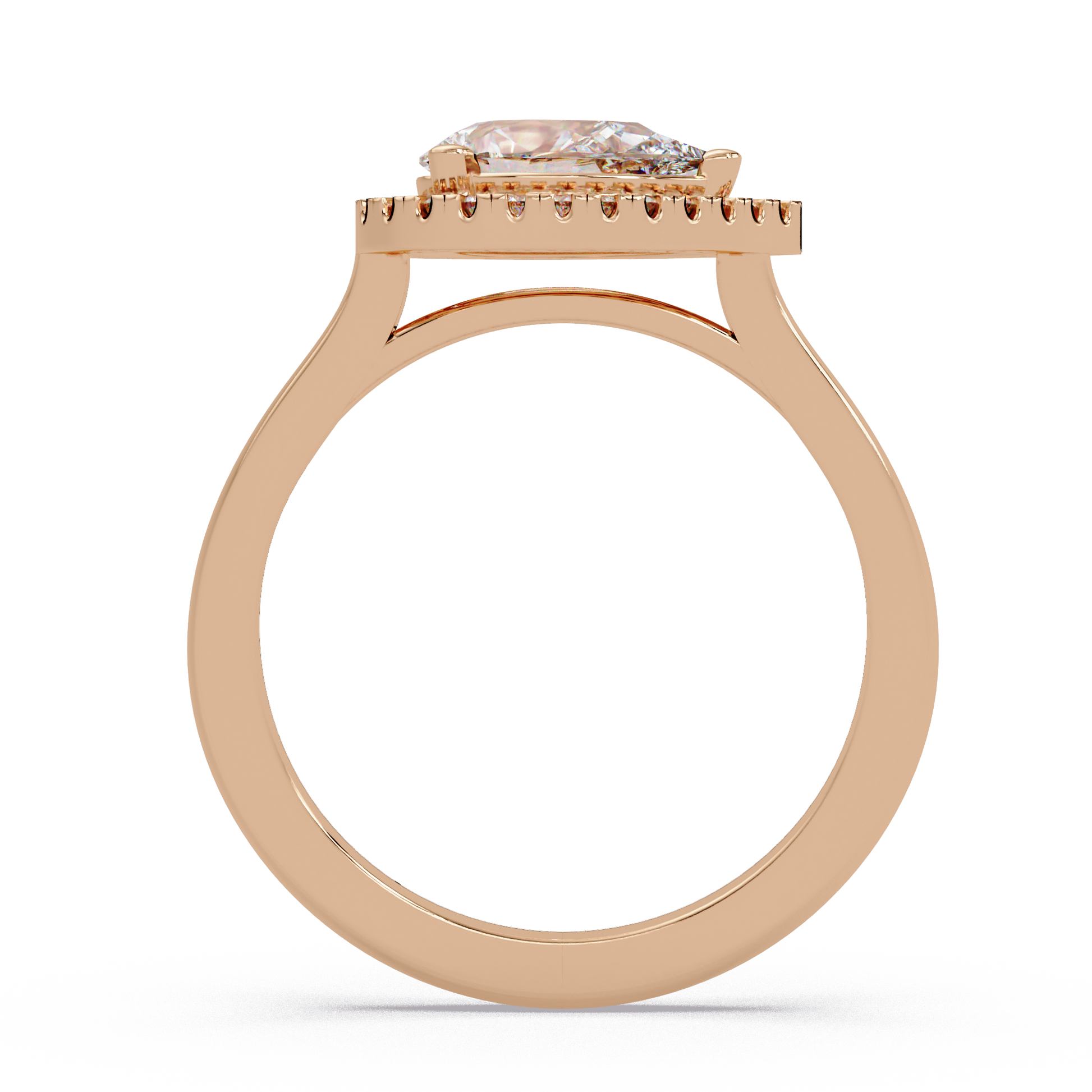 Pear Cut Lab Grown Diamond Engagement Ring in Halo Setting