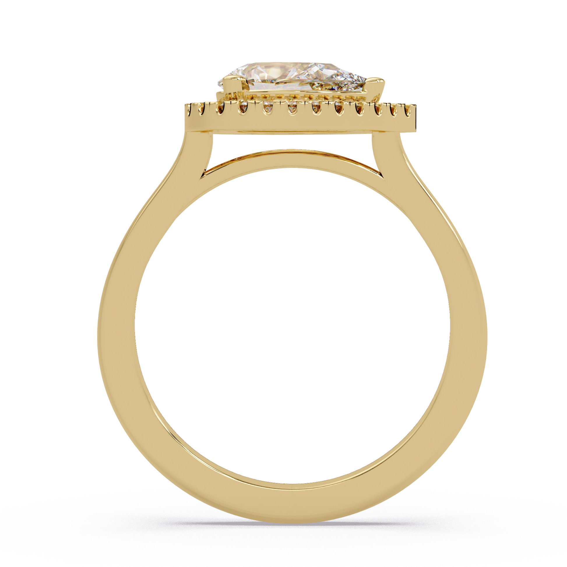 Pear Cut Lab Grown Diamond Engagement Ring in Halo Setting