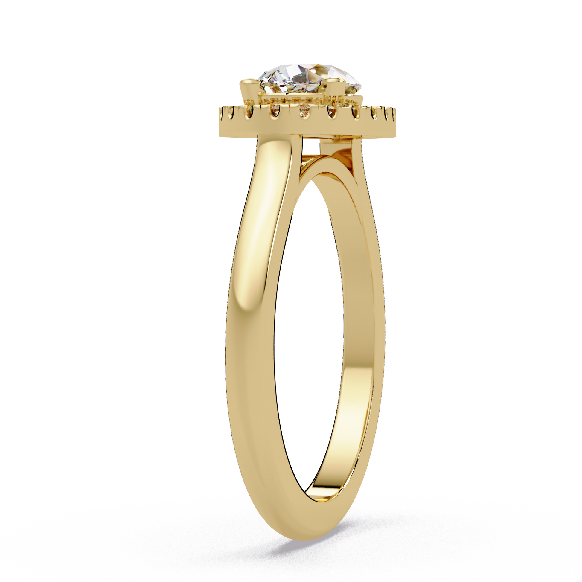 Pear Cut Lab Grown Diamond Engagement Ring in Halo Setting