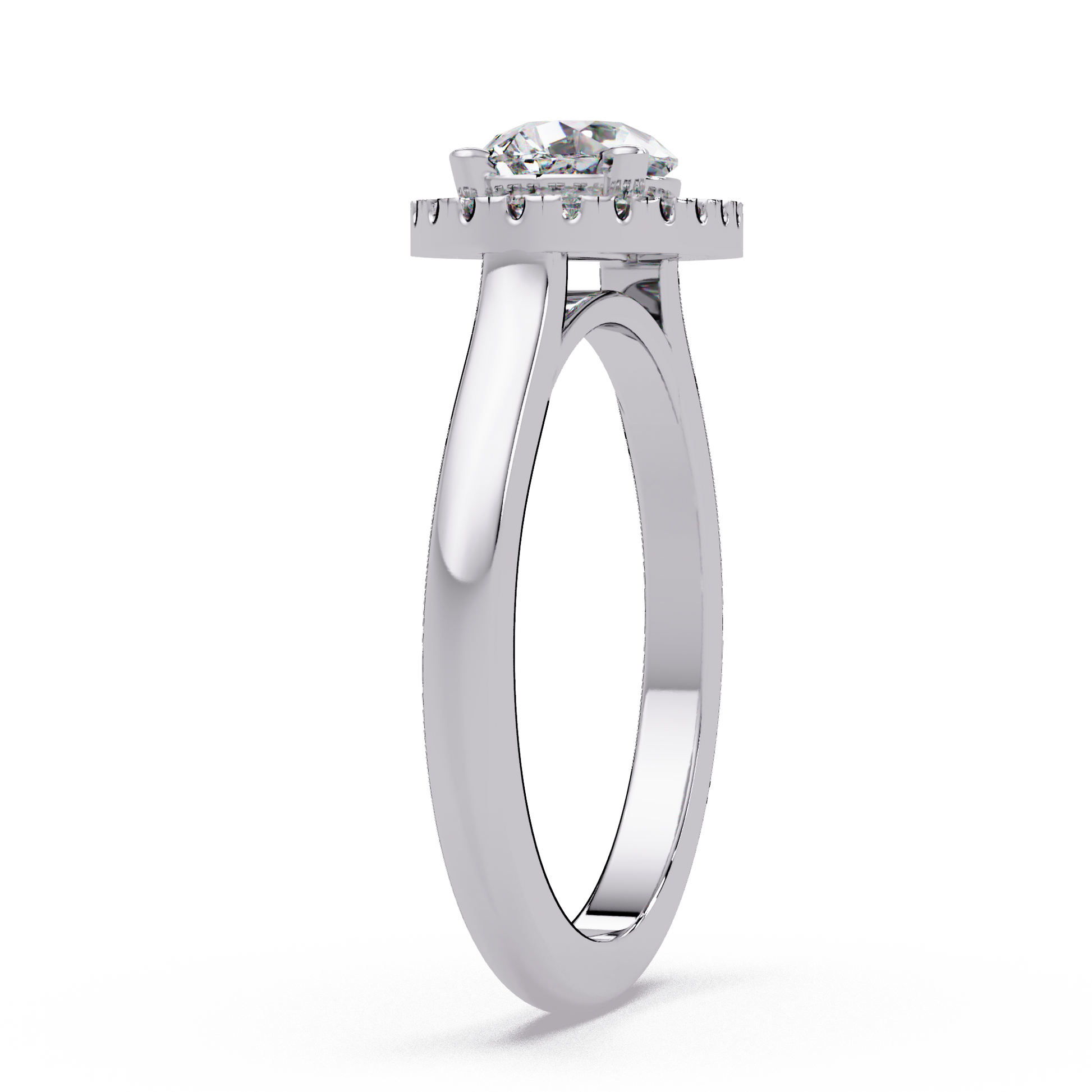 Pear Cut Lab Grown Diamond Engagement Ring in Halo Setting