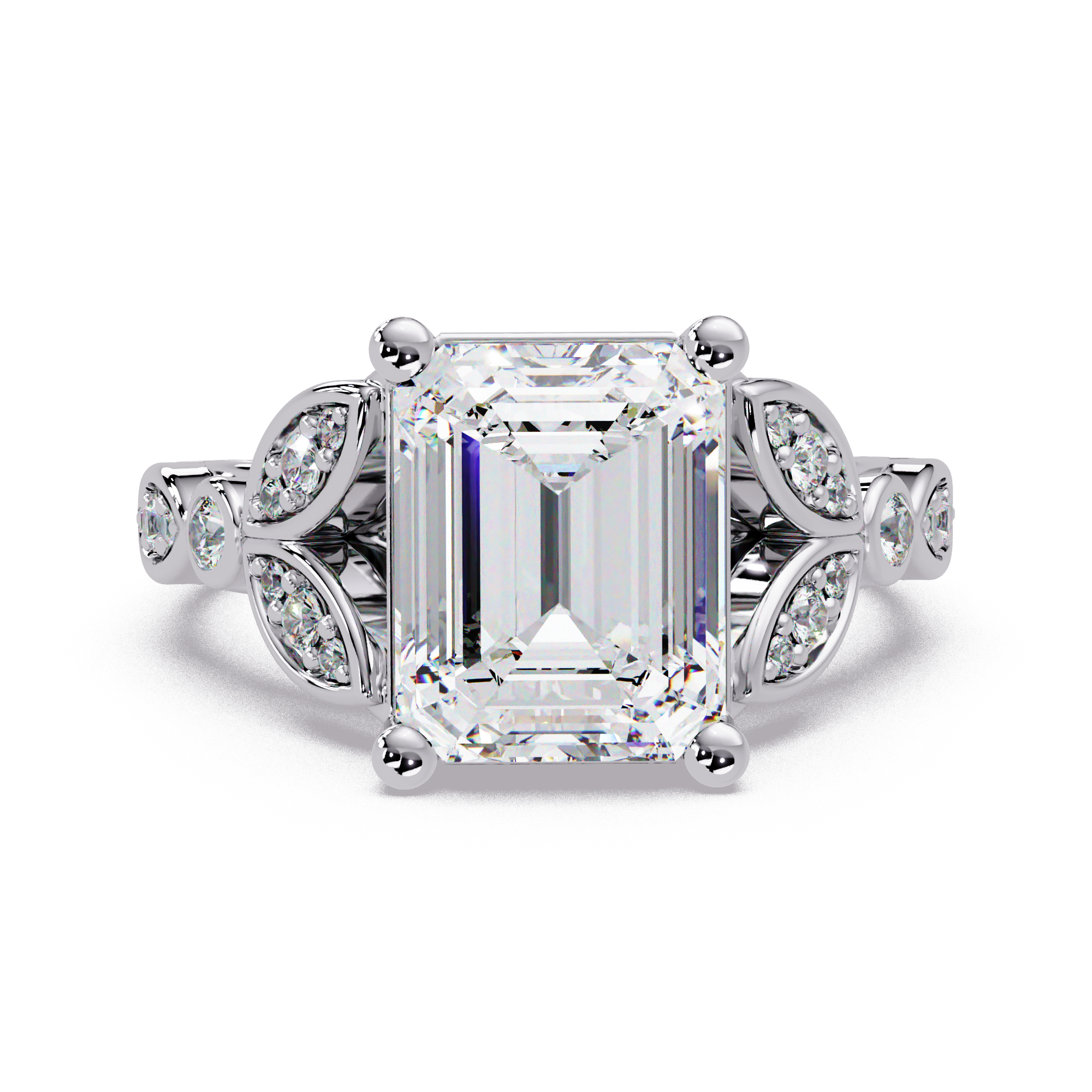 Emerald Cut Lab Grown Diamond Engagement Ring