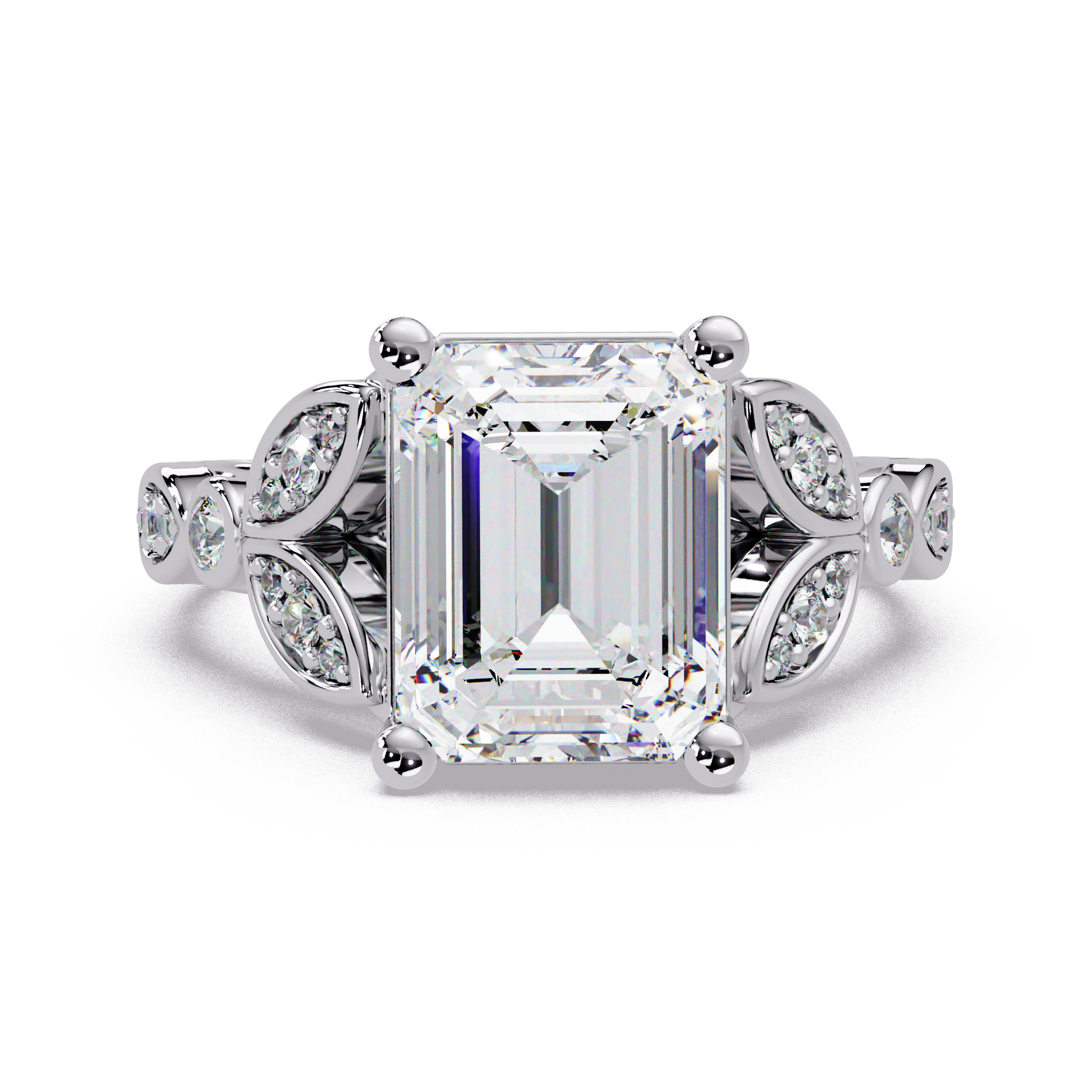 Emerald Cut Lab Grown Diamond Engagement Ring