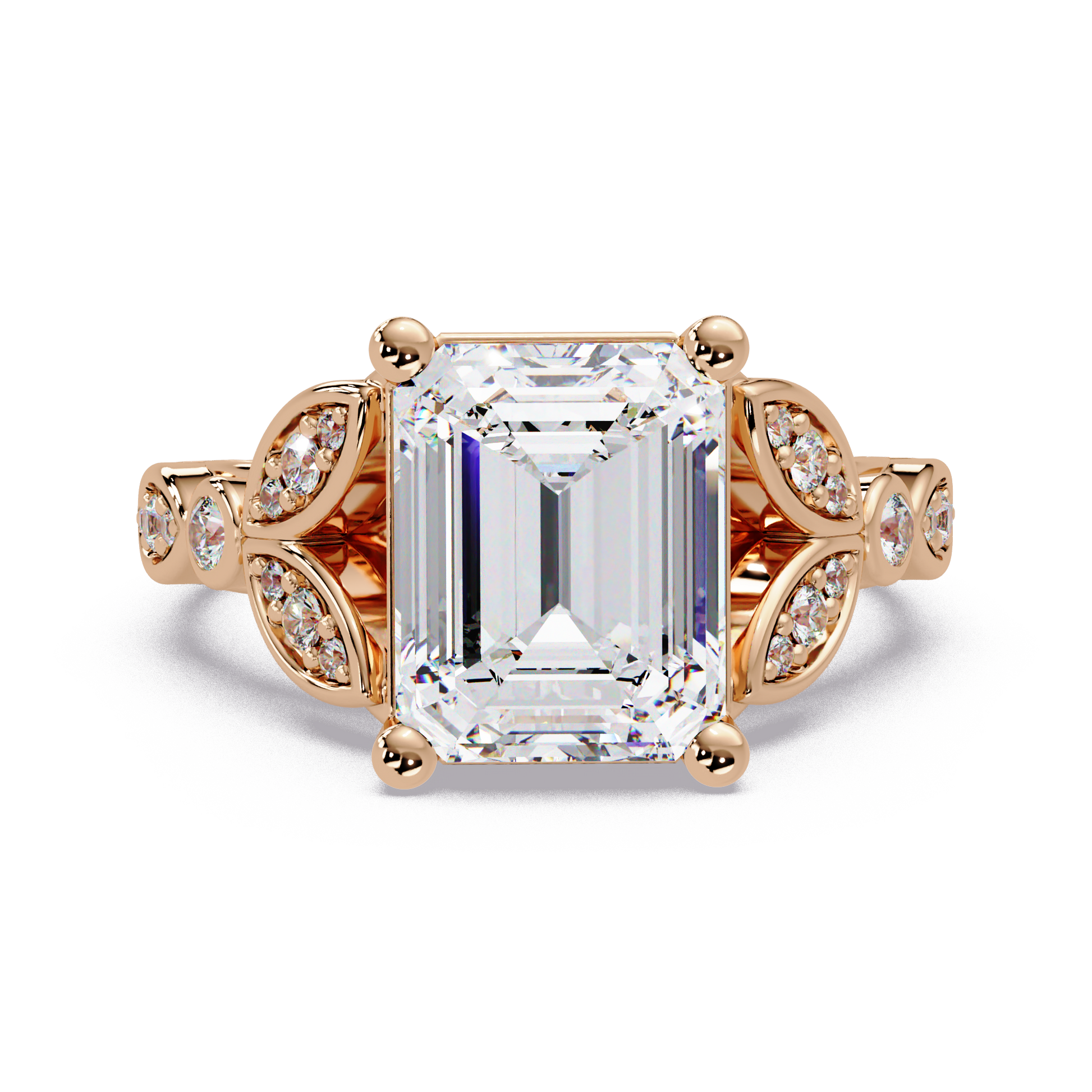 Emerald Cut Lab Grown Diamond Engagement Ring