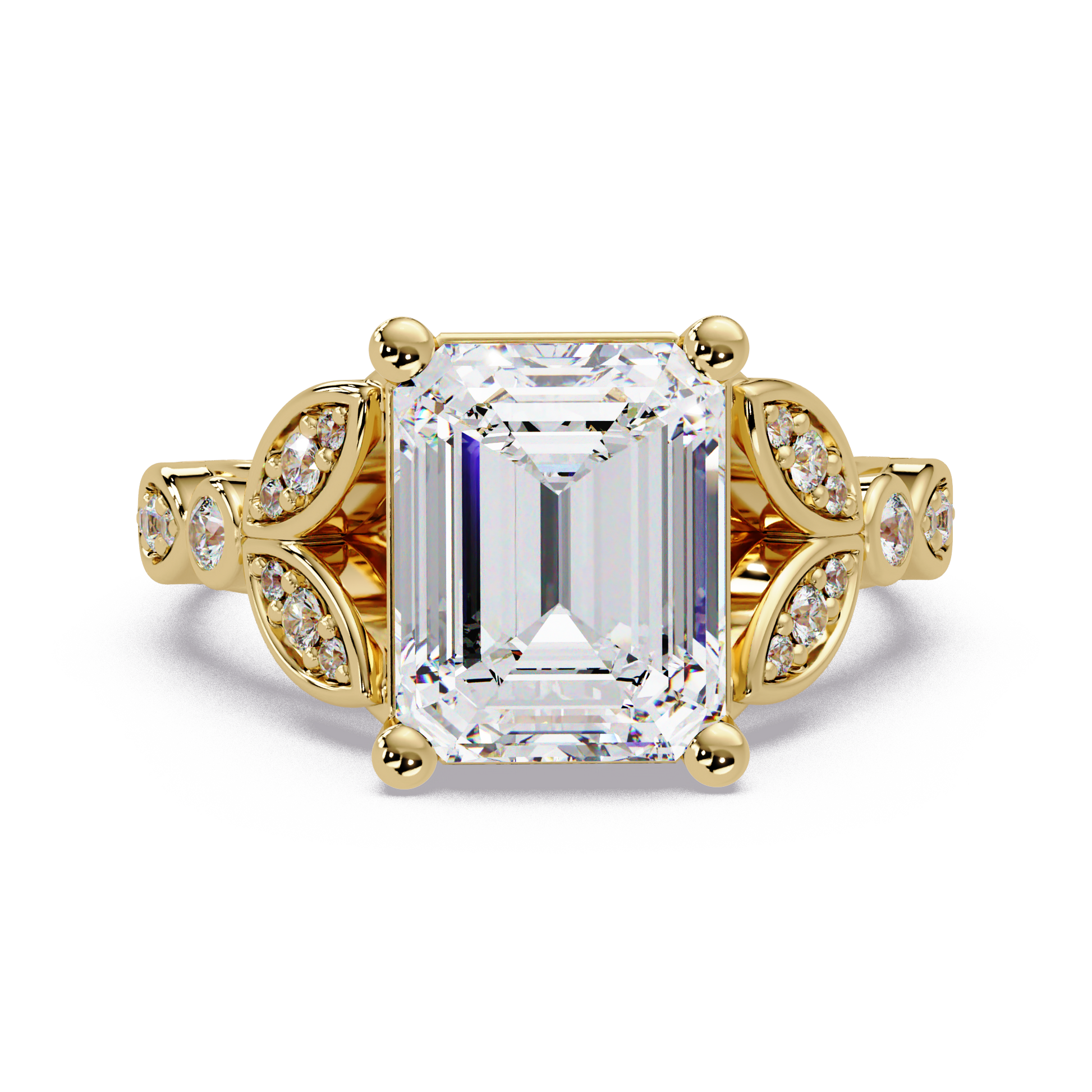 Emerald Cut Lab Grown Diamond Engagement Ring