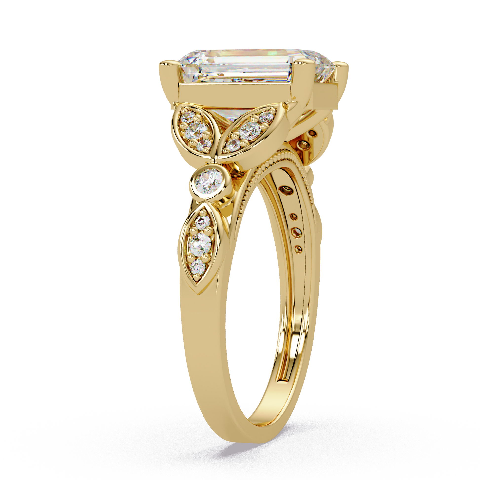 Emerald Cut Lab Grown Diamond Engagement Ring