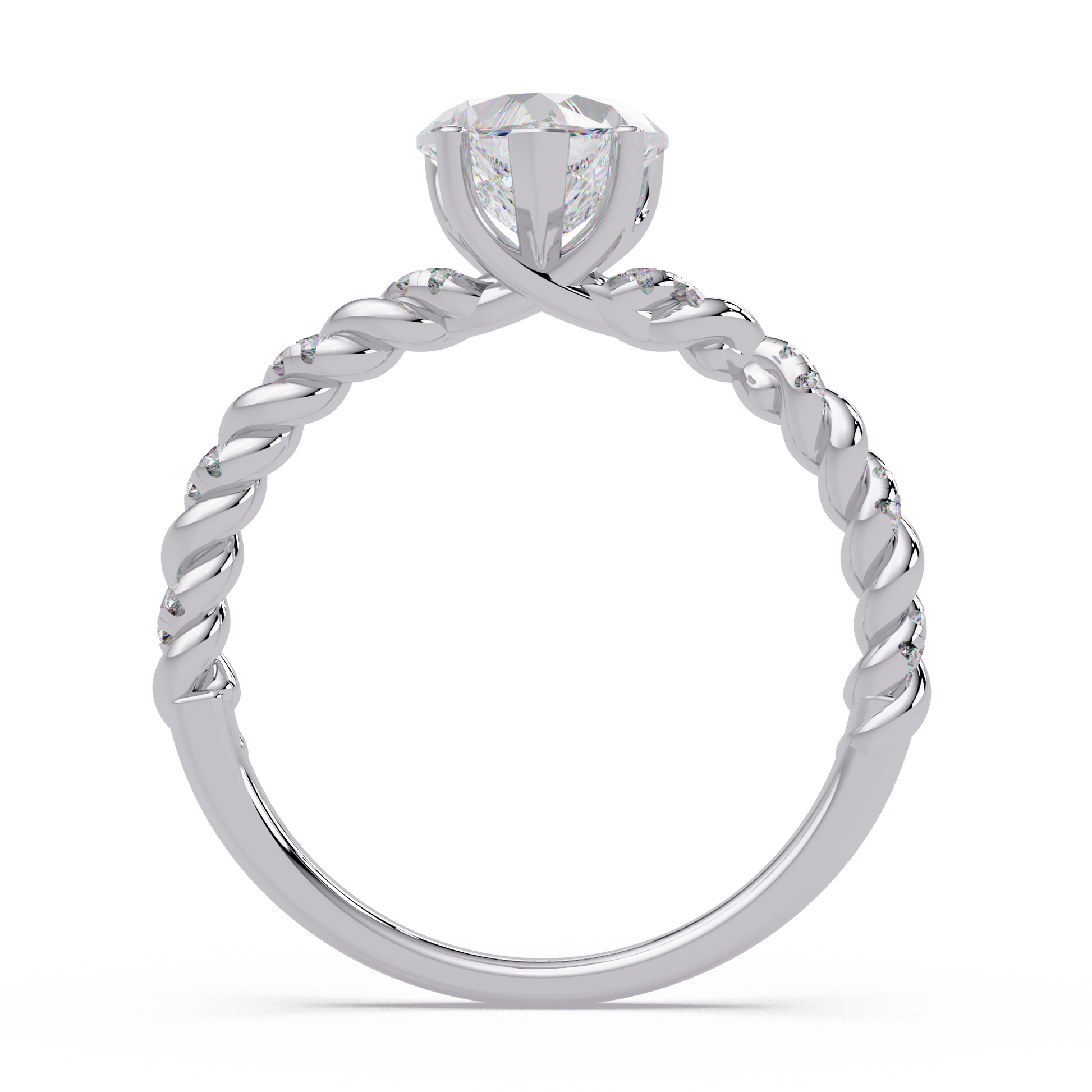 Heart Cut Lab Grown Diamond Twisted Shank Ring