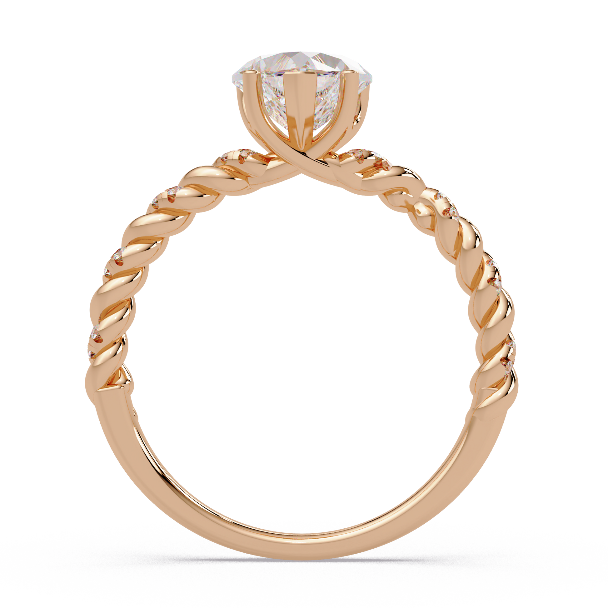 Heart Cut Lab Grown Diamond Twisted Shank Ring