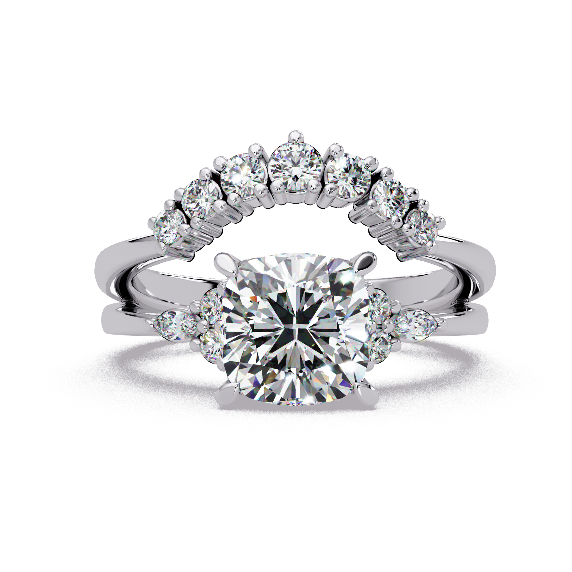 Cushion Cut Lab Grown Diamond Engagement Ring