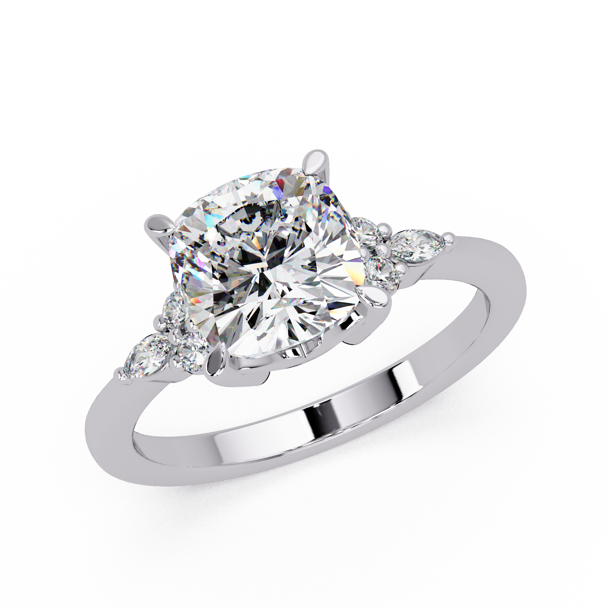 Cushion Cut Lab Grown Diamond Engagement Ring