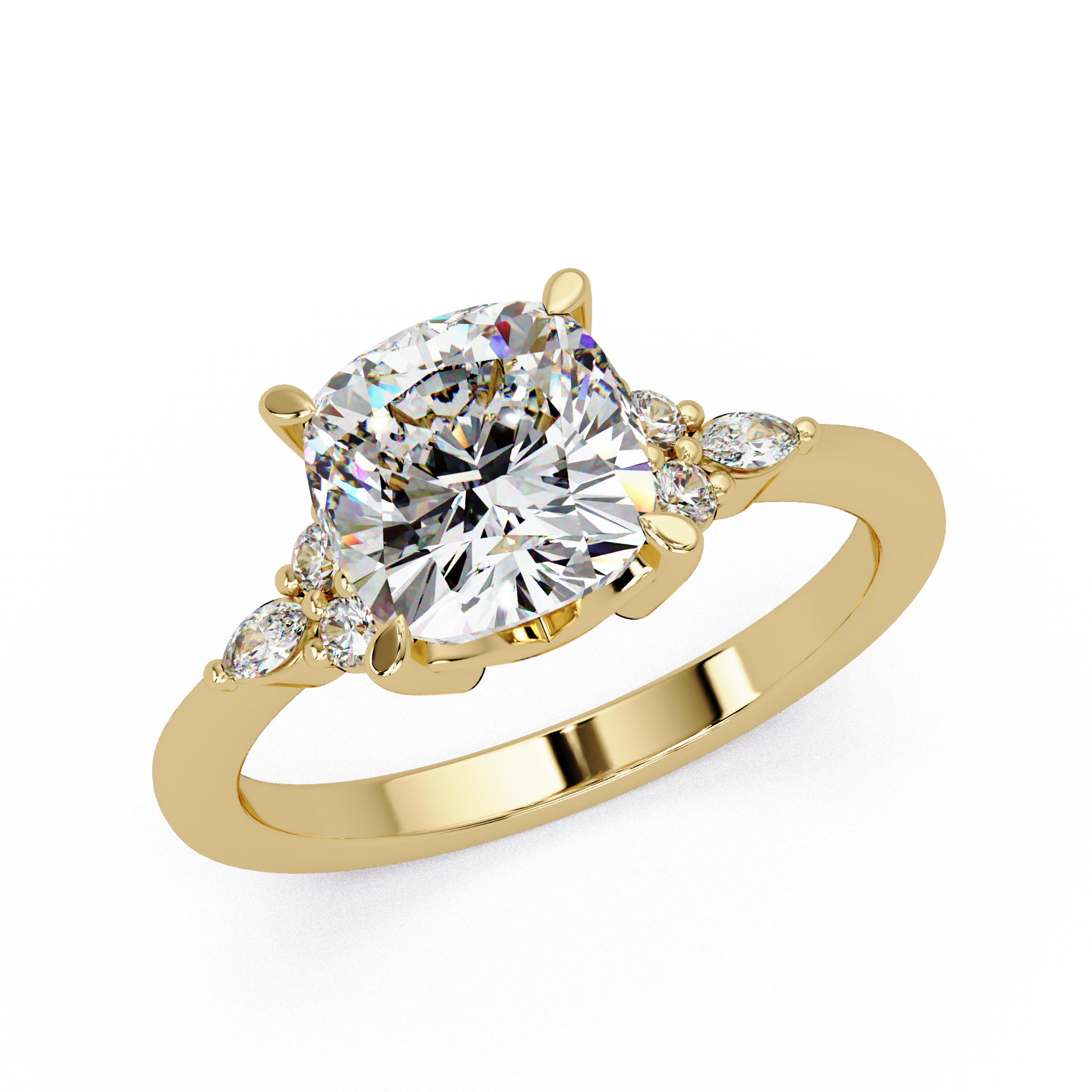 Cushion Cut Lab Grown Diamond Engagement Ring