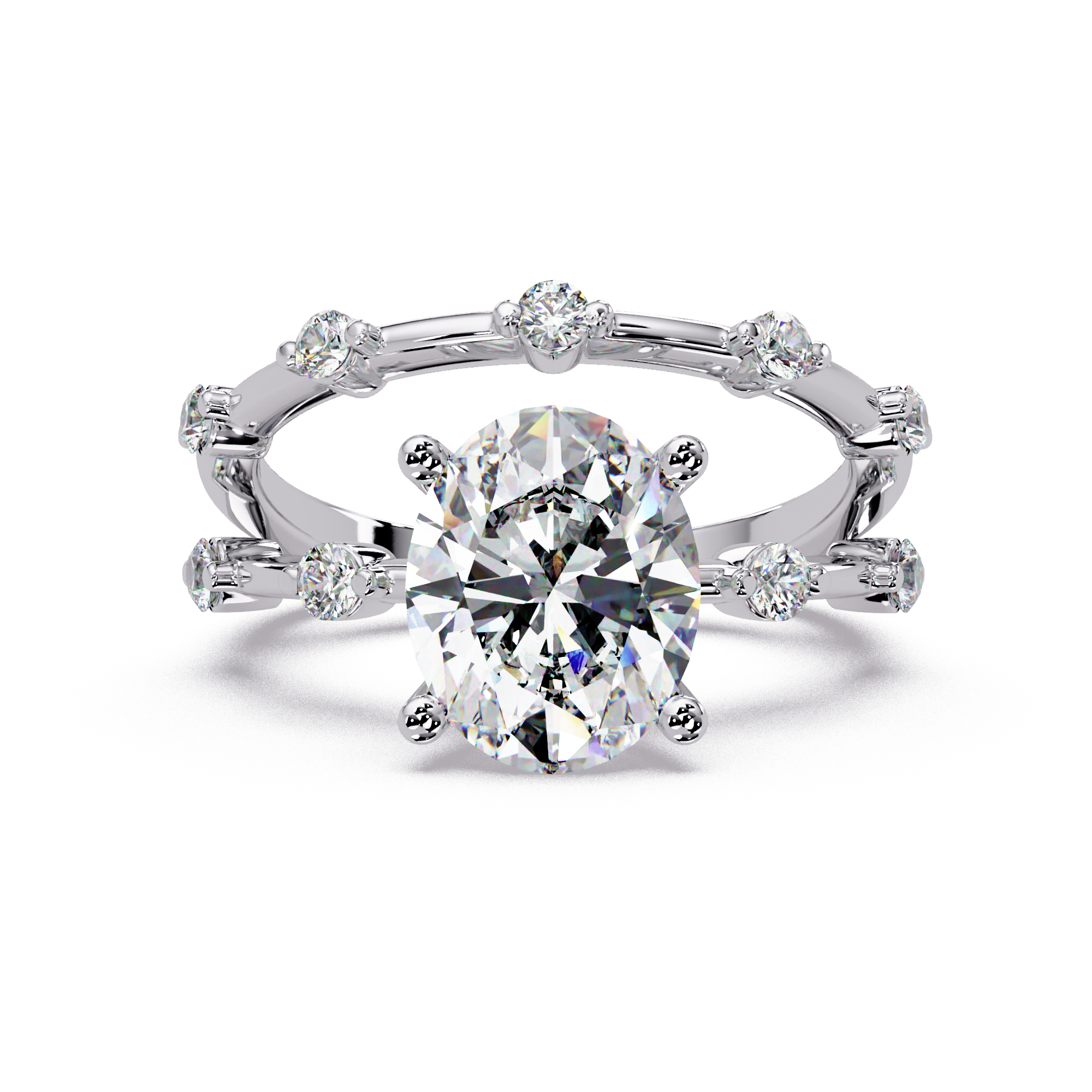 Oval Cut Lab Grown Diamond Engagement Ring