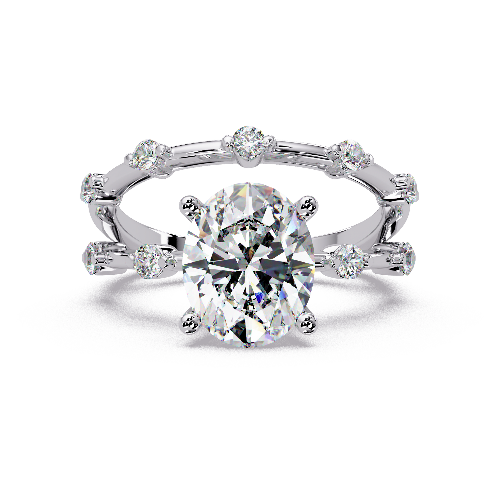 Oval Cut Lab Grown Diamond Engagement Ring